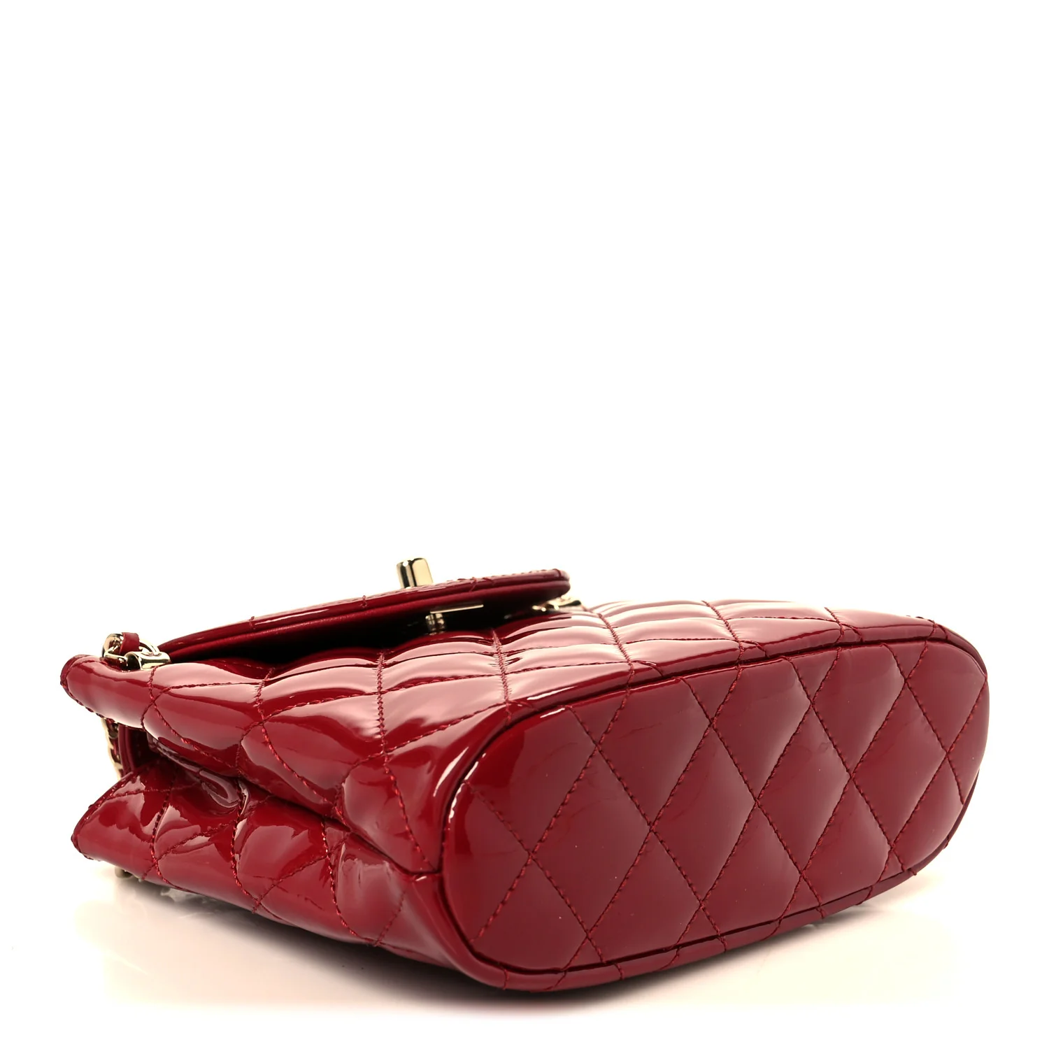 Patent Quilted Shiny Coco Small Flap Hobo Red - Image 4