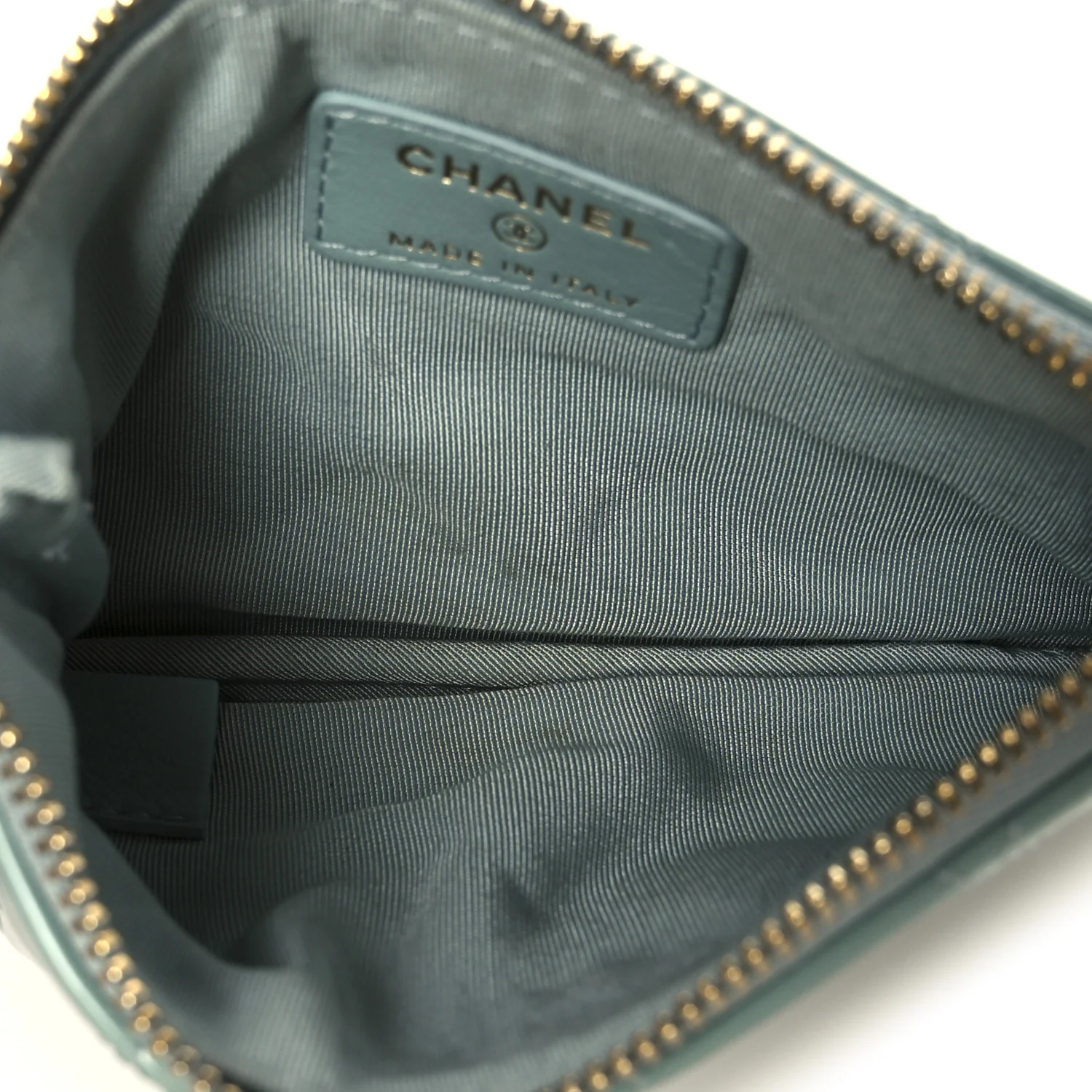 Patent Quilted Small Cosmetic Case Light Blue - Image 5