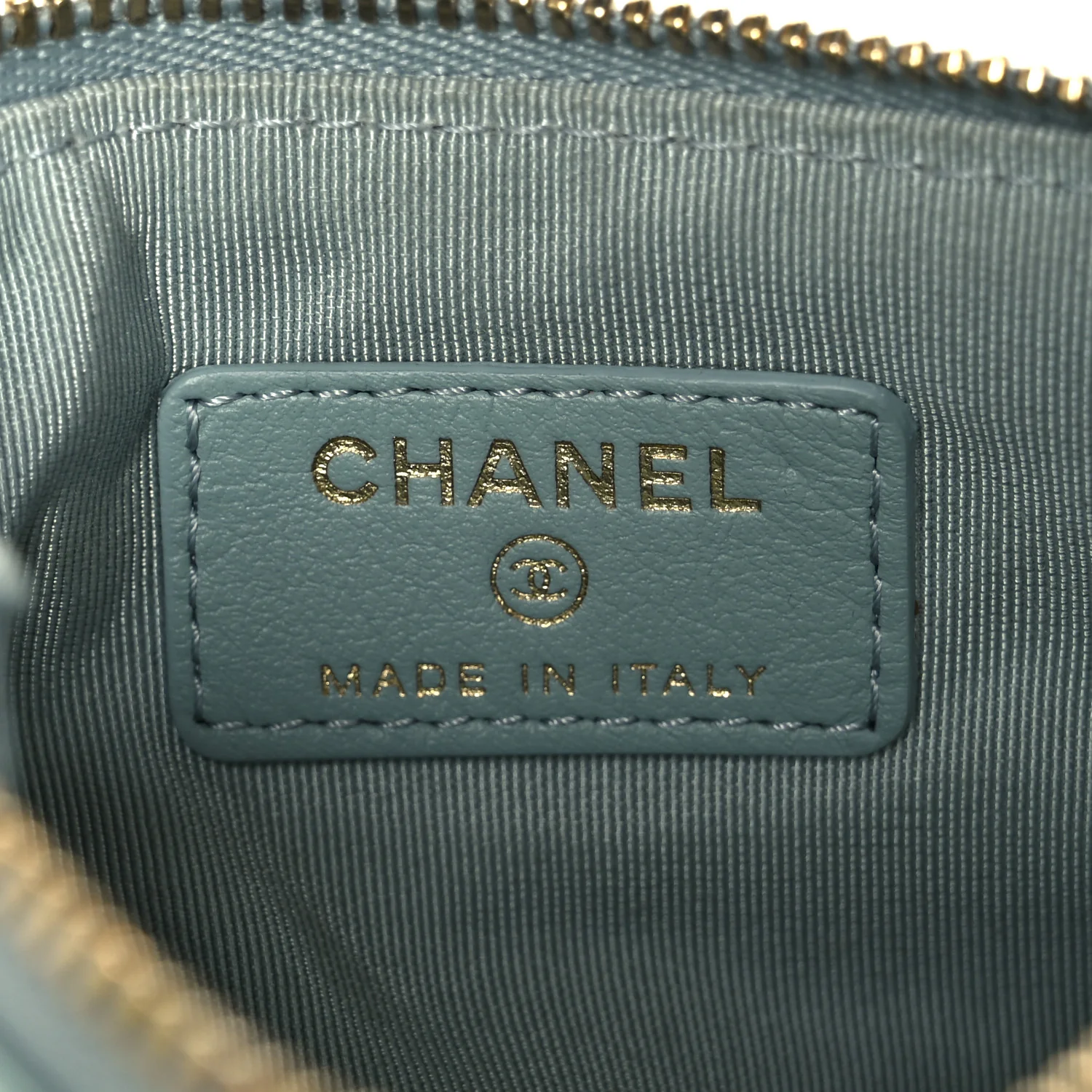 Patent Quilted Small Cosmetic Case Light Blue - Image 6