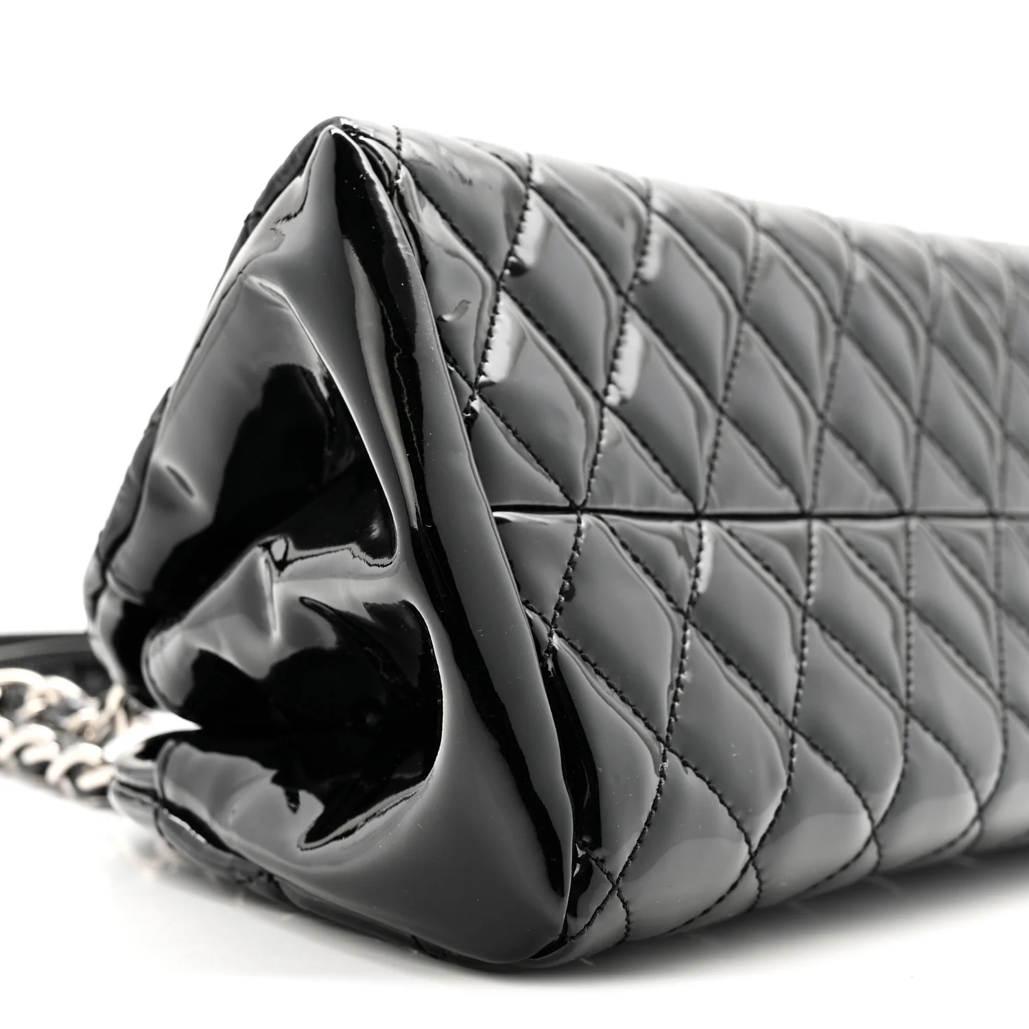 Patent Quilted Small Just Mademoiselle Bowling Bag Black - Image 12