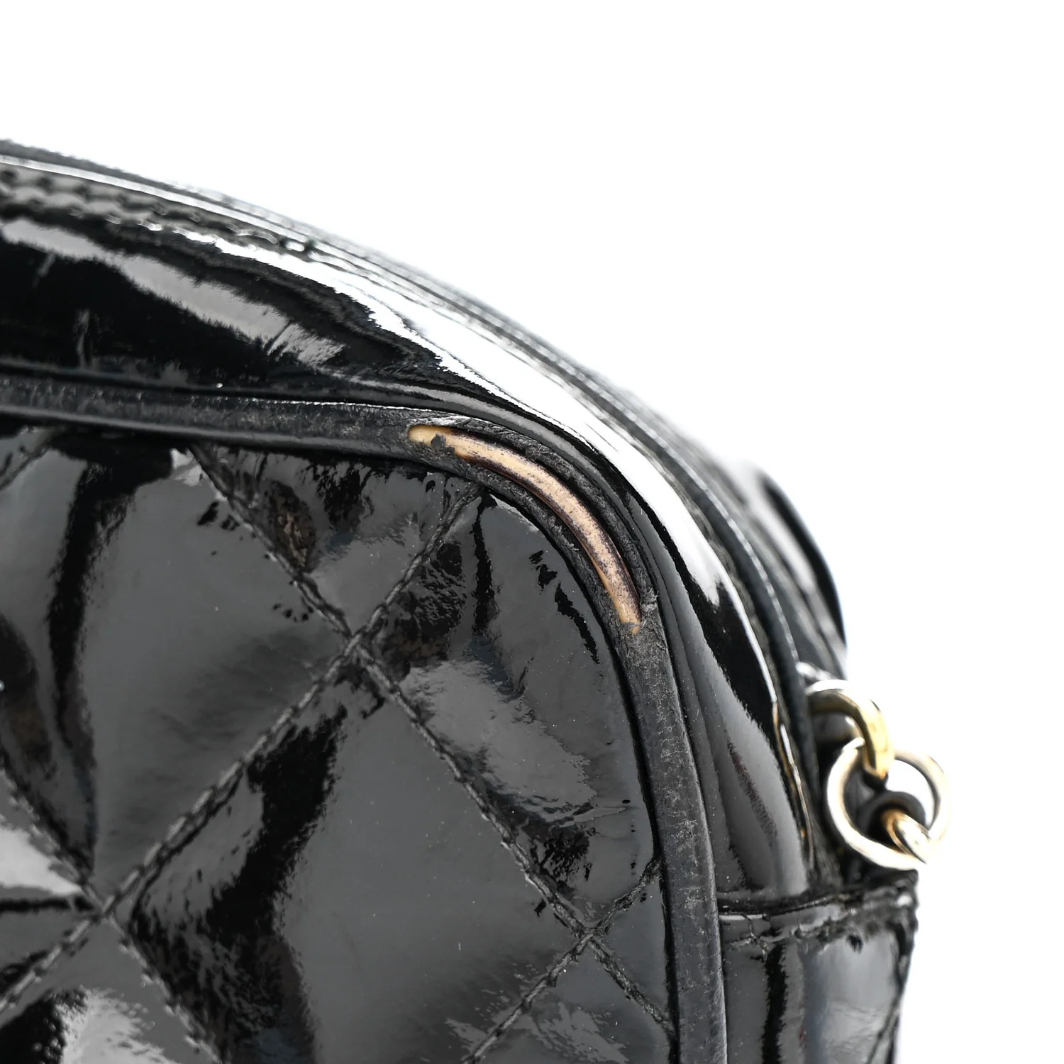 Patent Quilted Tassel Camera Case Black - Image 13