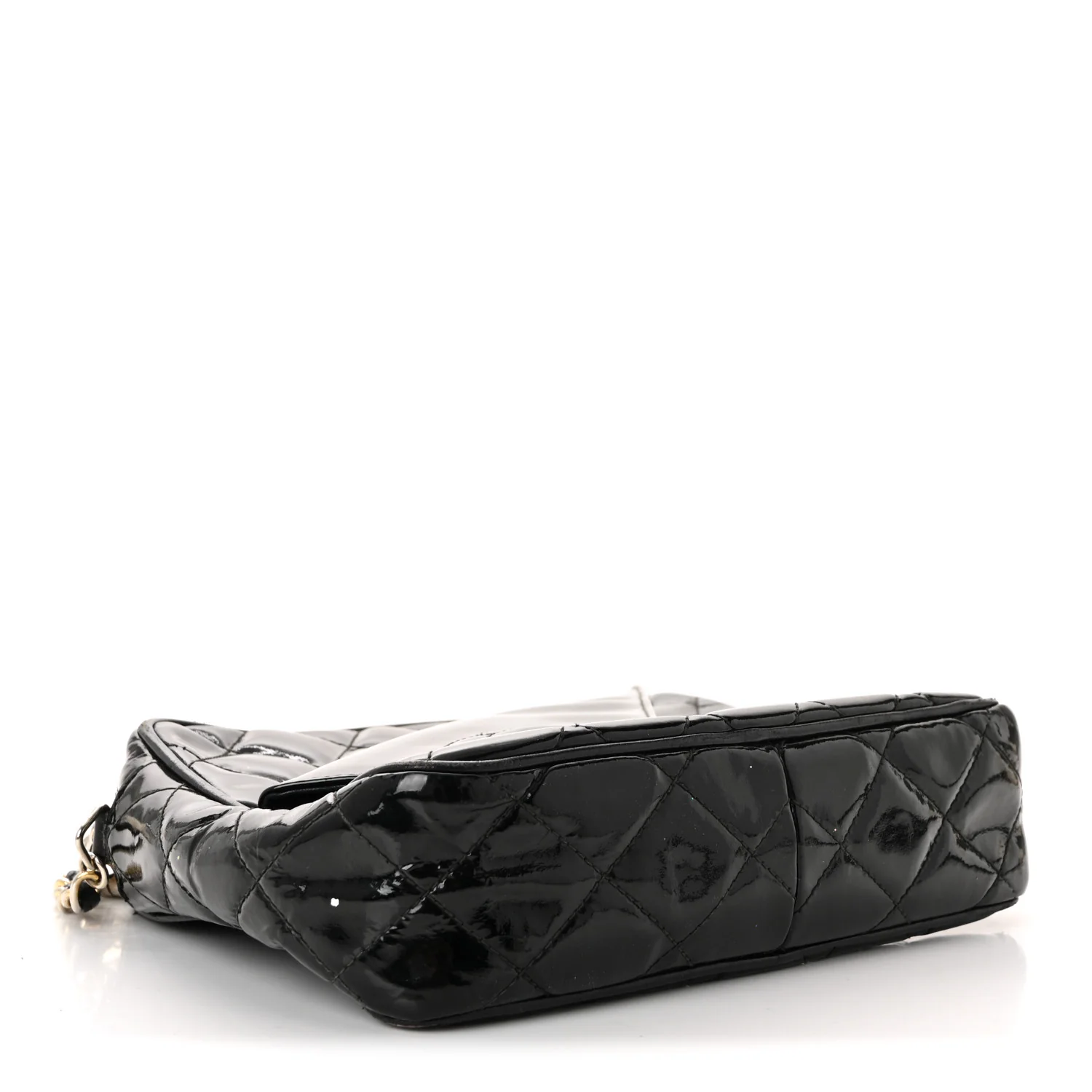 Patent Quilted Tassel Camera Case Black - Image 4