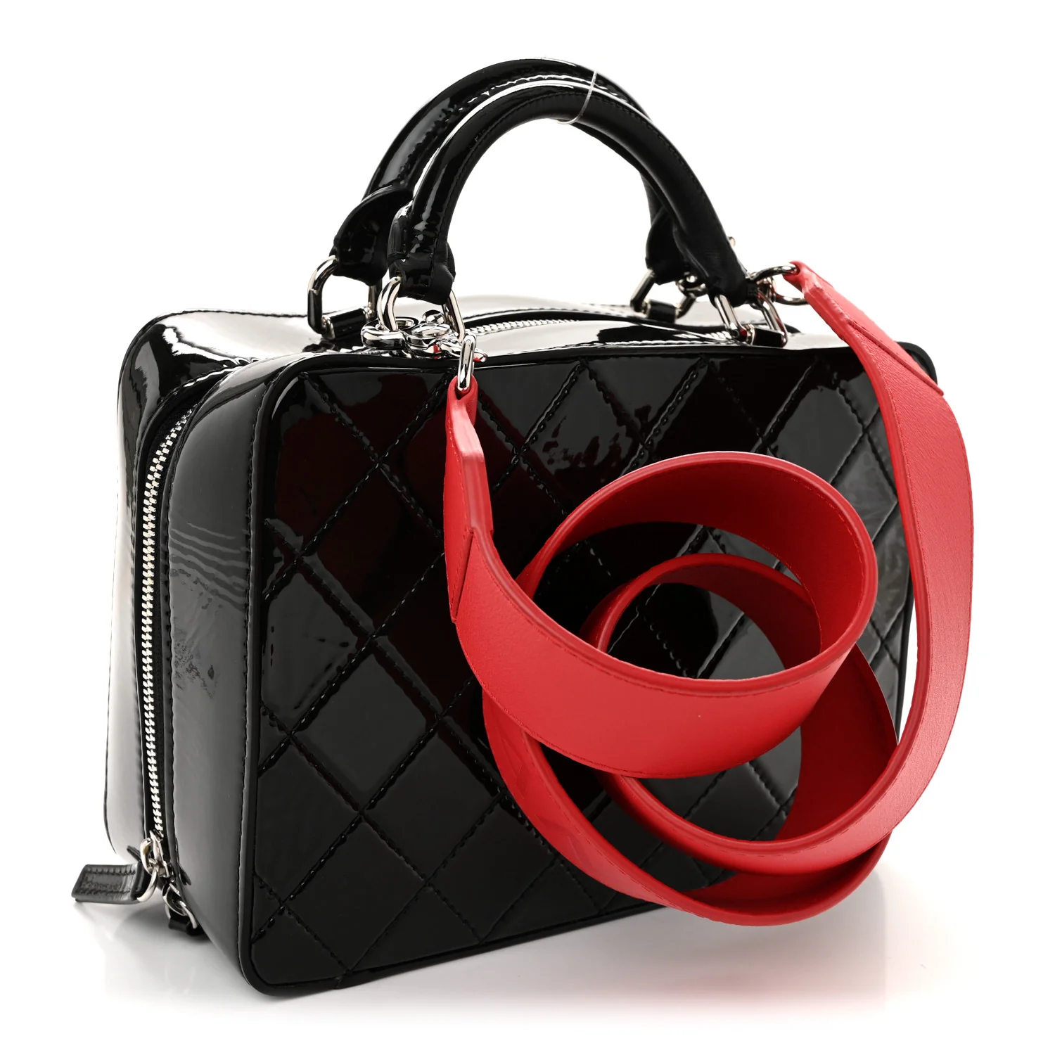 Patent Quilted Travel Kit Vanity Case Black - Image 3