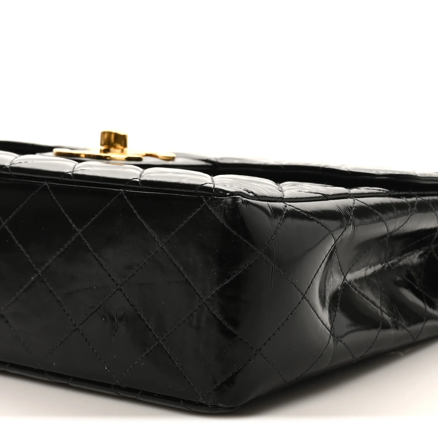 Patent Quilted XL Jumbo Single Flap Black - Image 10