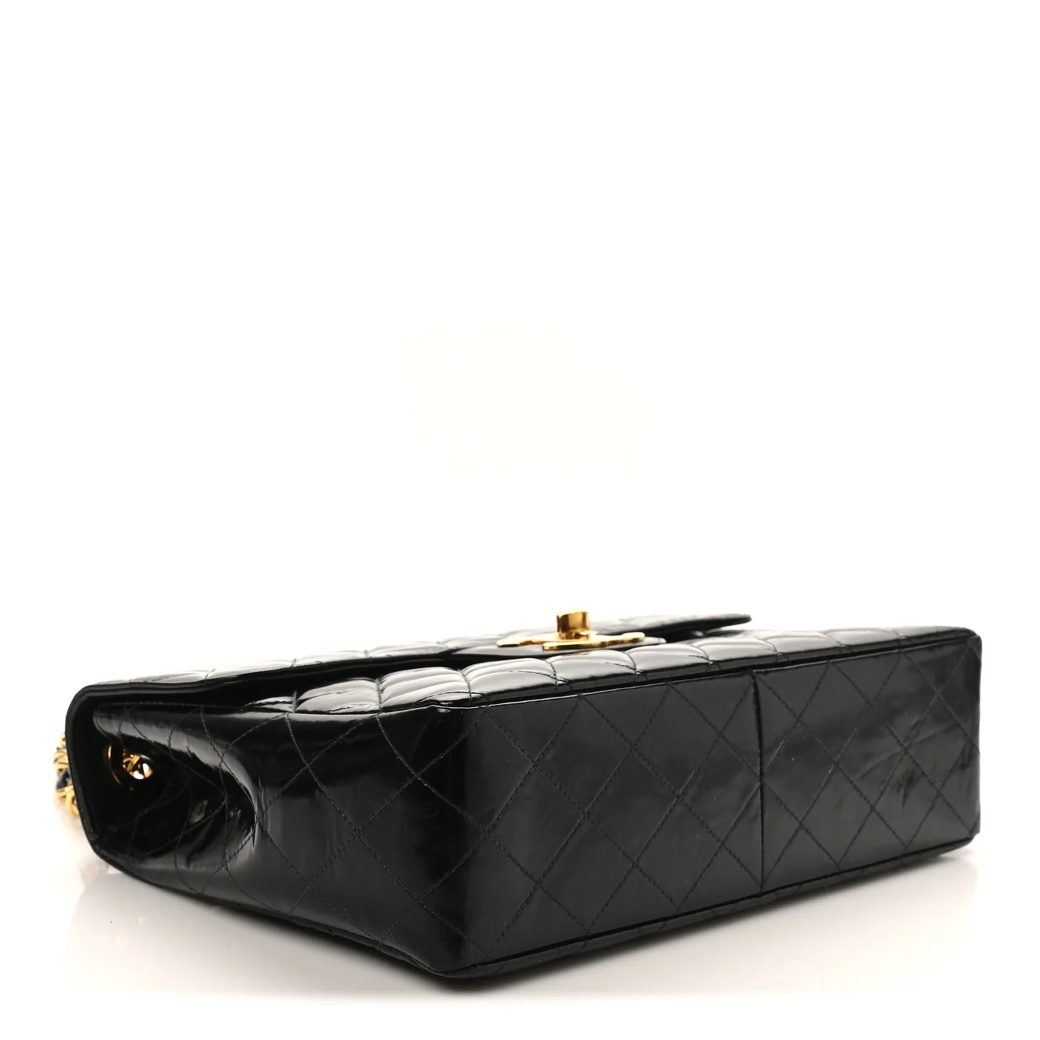 Patent Quilted XL Jumbo Single Flap Black - Image 4