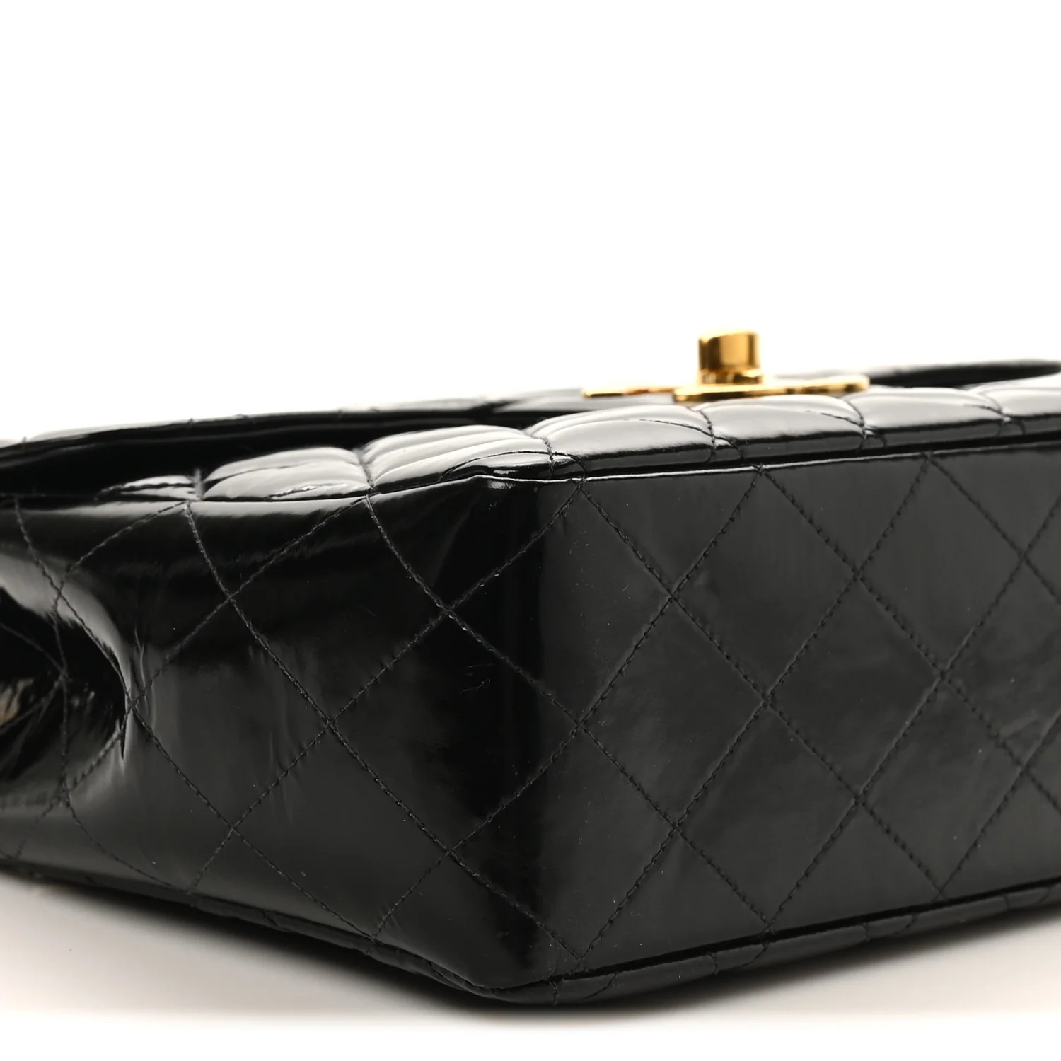 Patent Quilted XL Jumbo Single Flap Black - Image 9