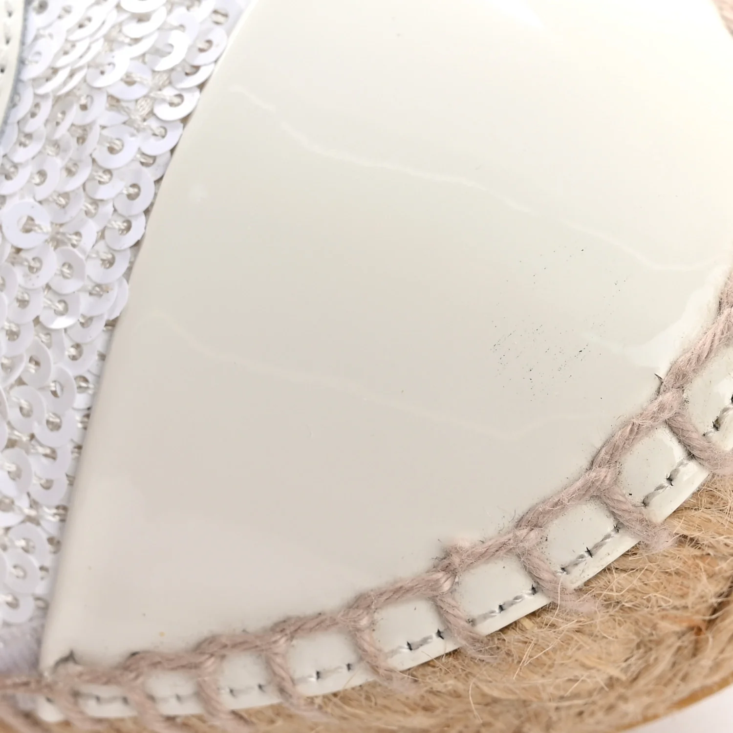 Patent Sequin CC Espadrilles 36 White - Image 10