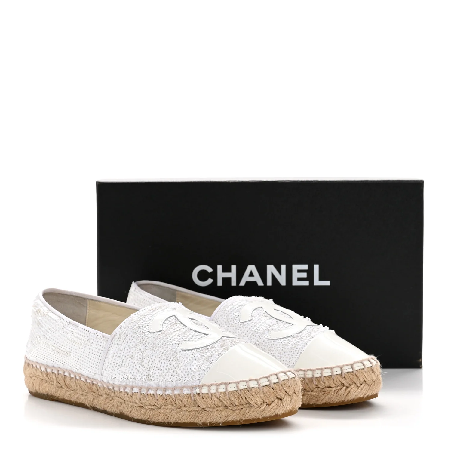 Patent Sequin CC Espadrilles 36 White - Image 11