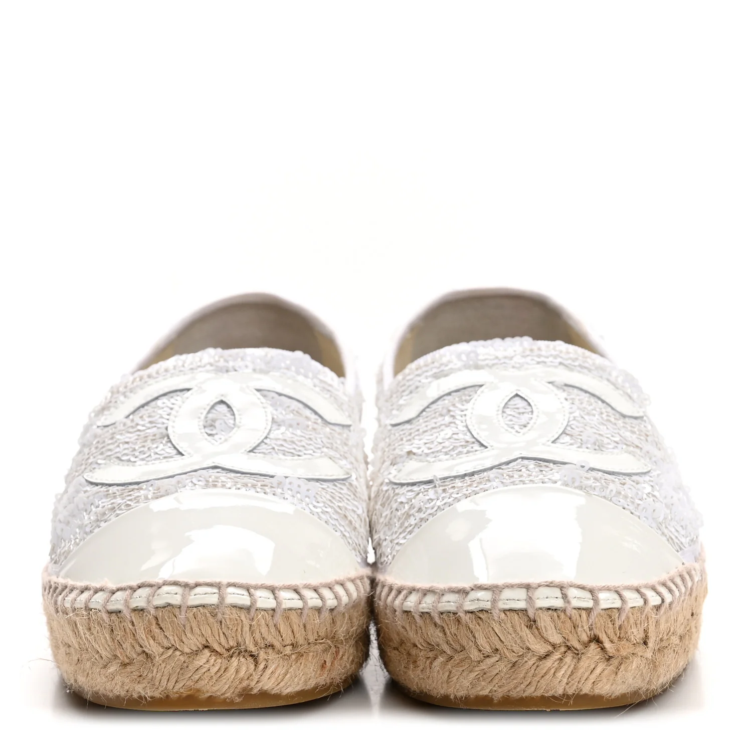 Patent Sequin CC Espadrilles 36 White - Image 3
