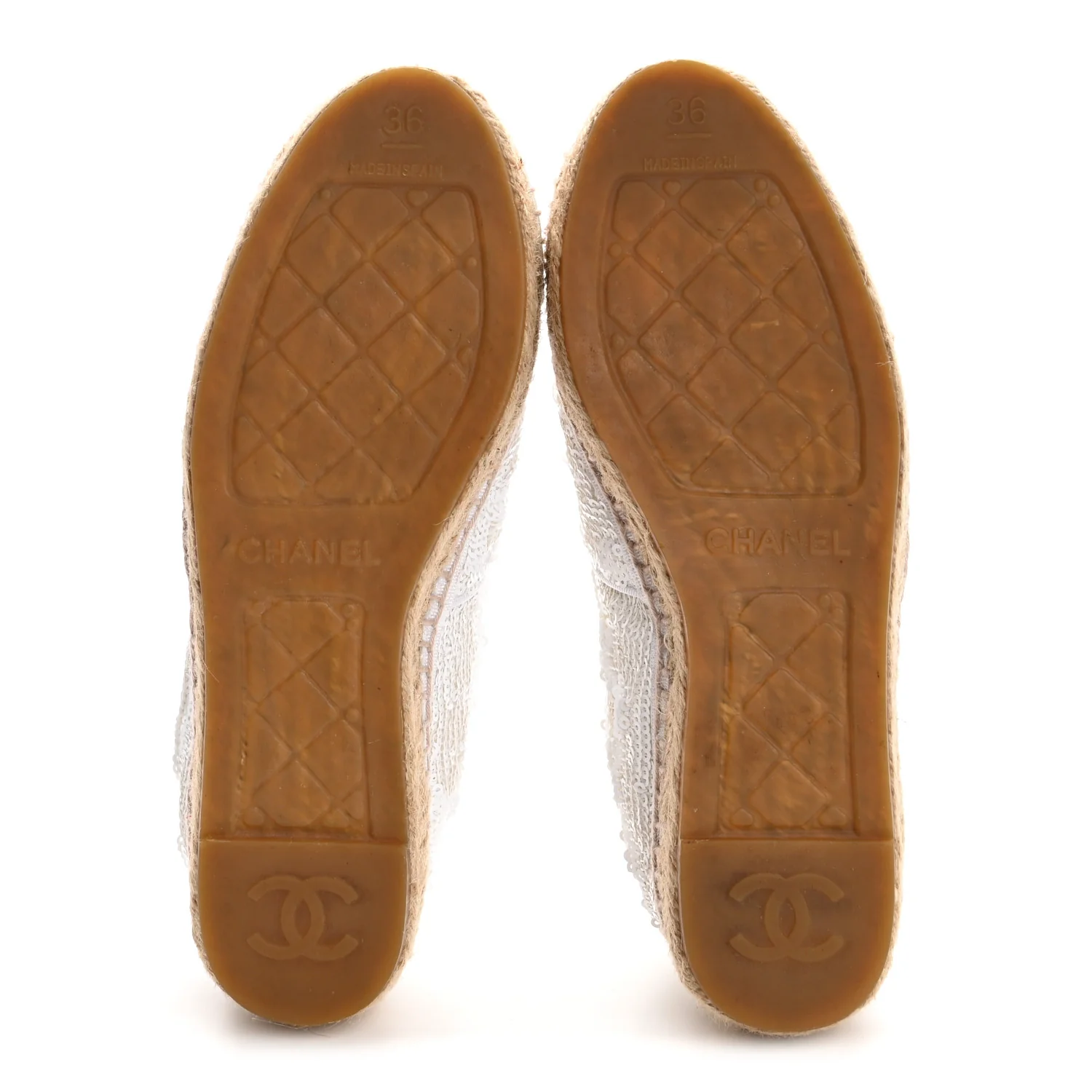 Patent Sequin CC Espadrilles 36 White - Image 6