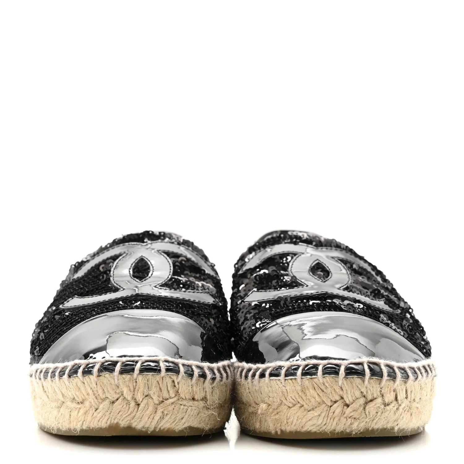 Patent Sequin CC Espadrilles 39 Black - Image 3