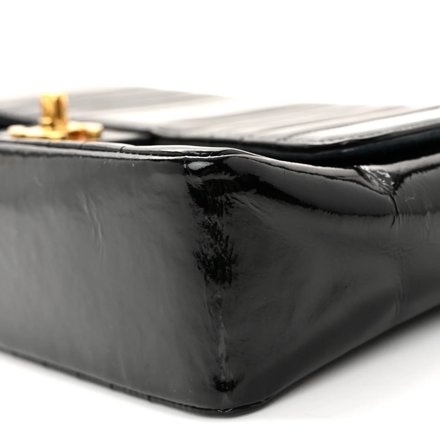 Patent Vertical Quilted Medium Single Flap Black - Image 10