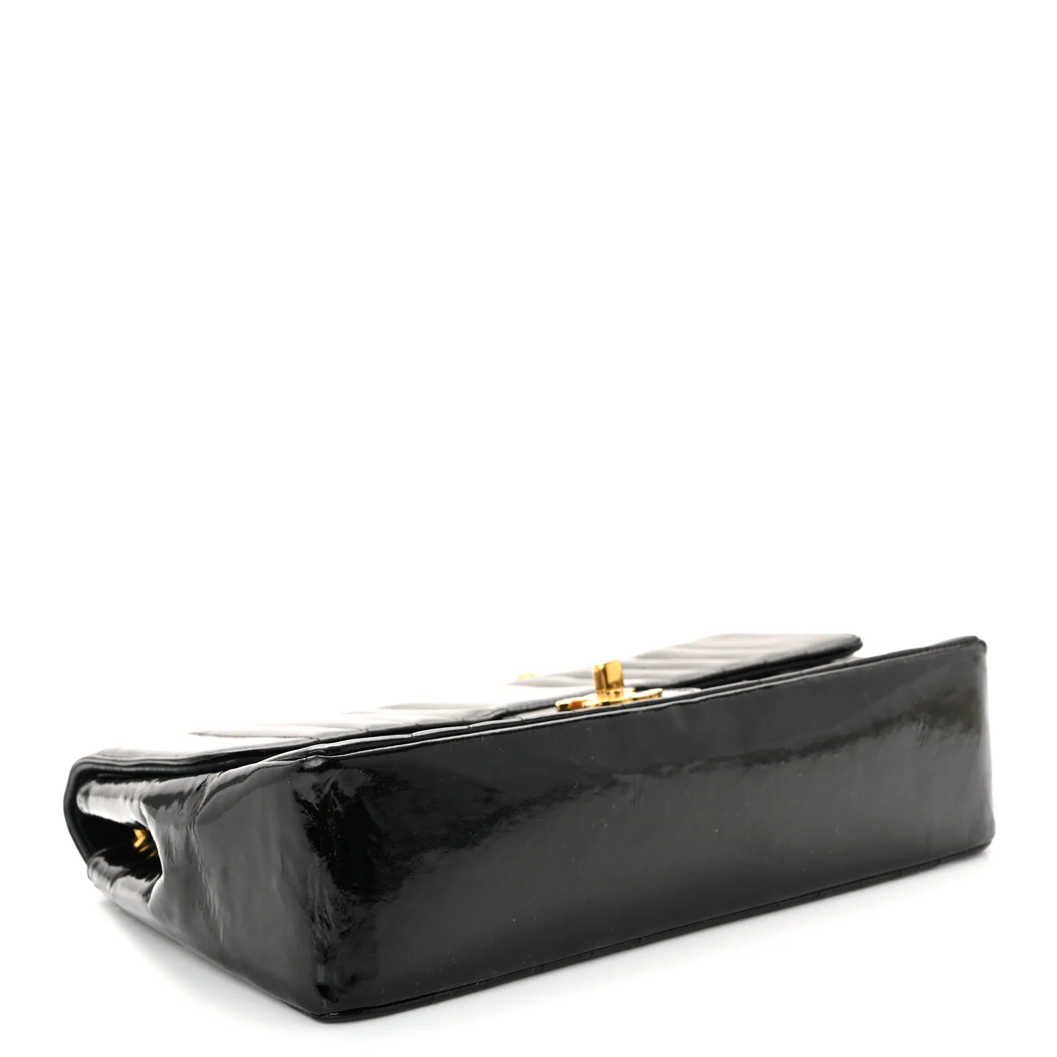 Patent Vertical Quilted Medium Single Flap Black - Image 4