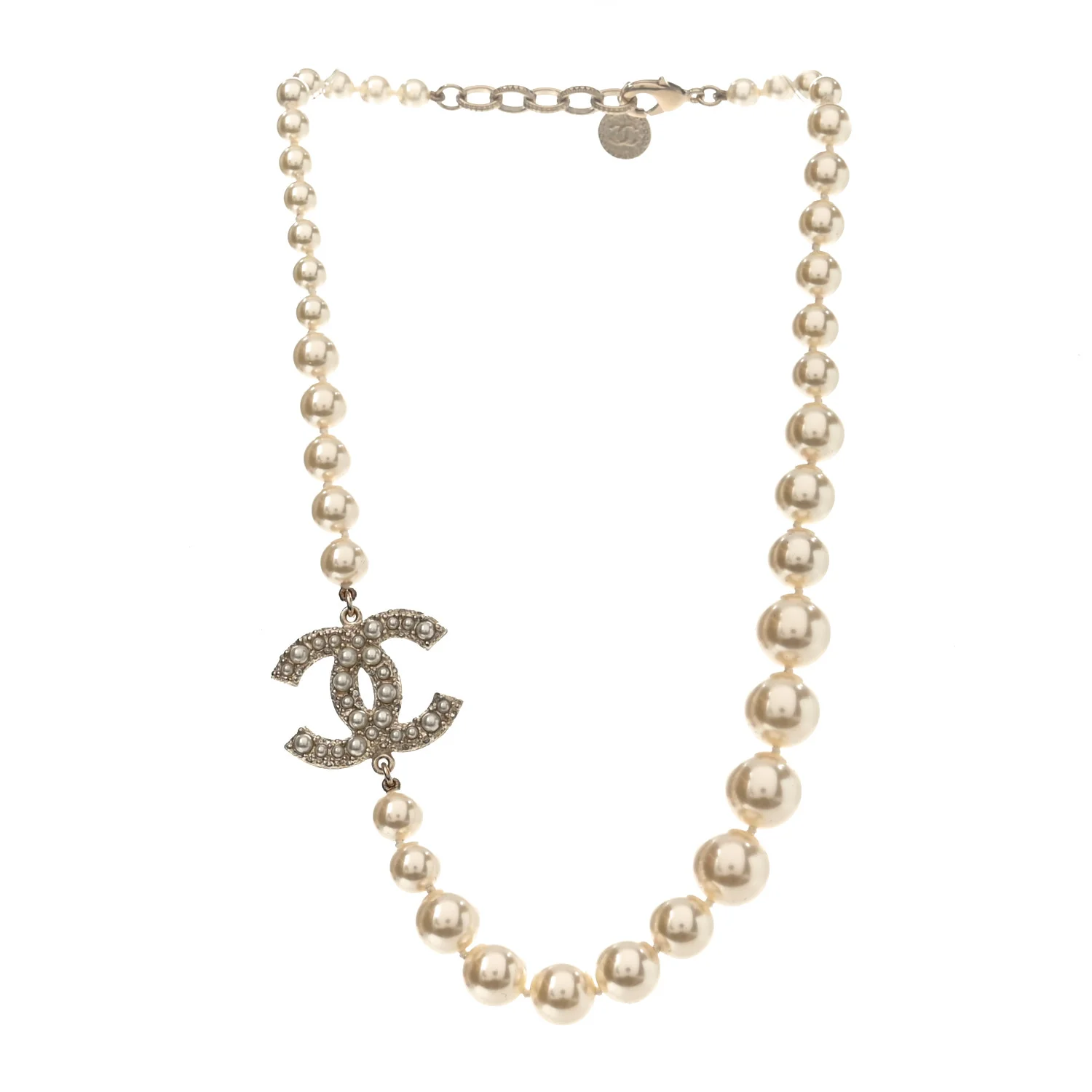 Pearl CC 100th Anniversary Necklace Light Gold - Image 3