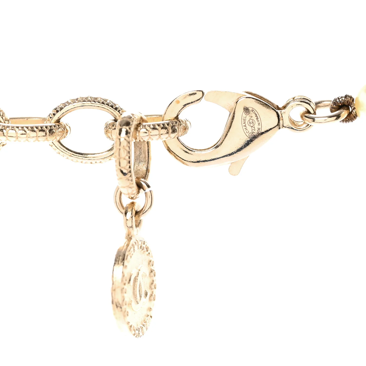 Pearl CC 100th Anniversary Necklace Light Gold - Image 5