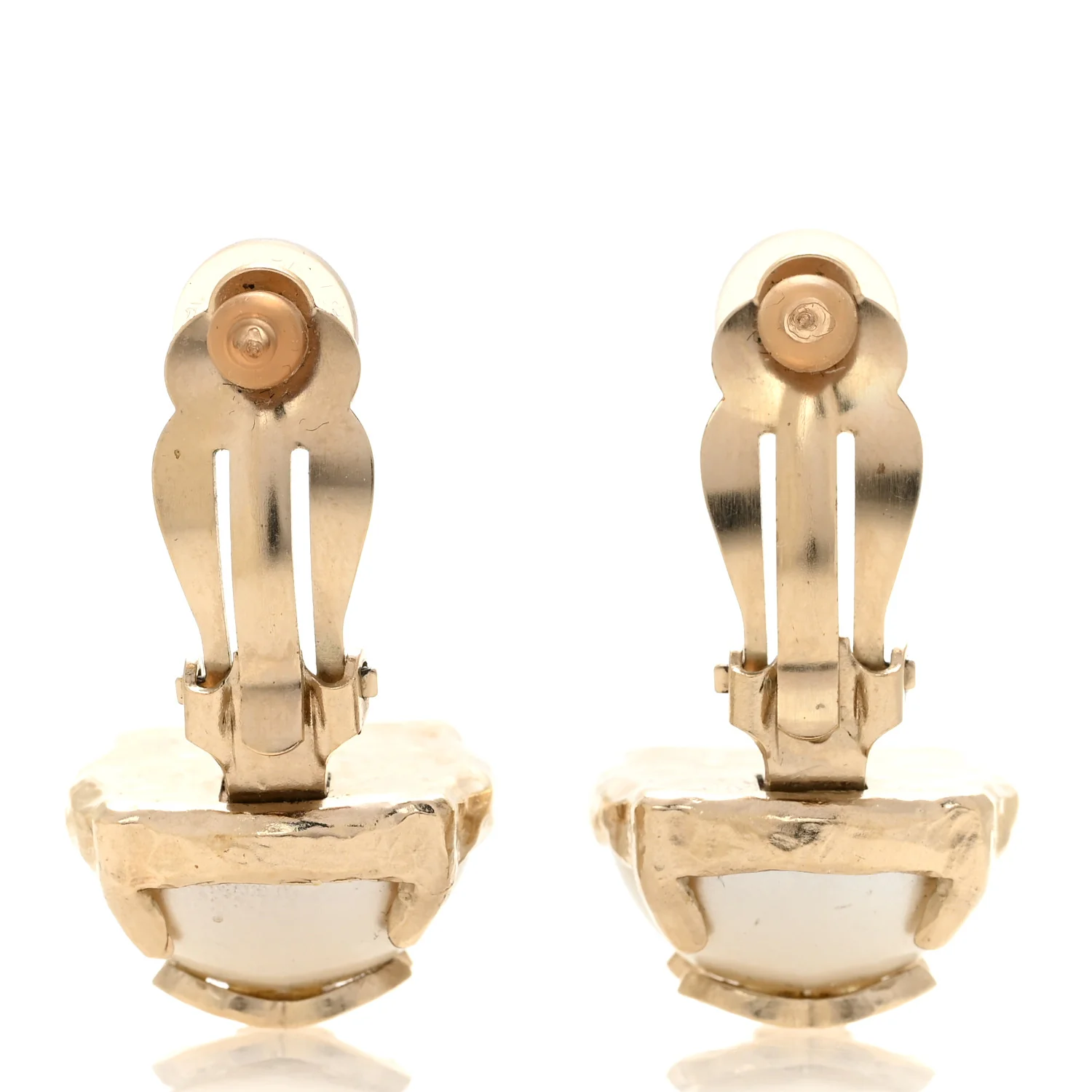 Pearl CC Clip On Earrings Gold - Image 3