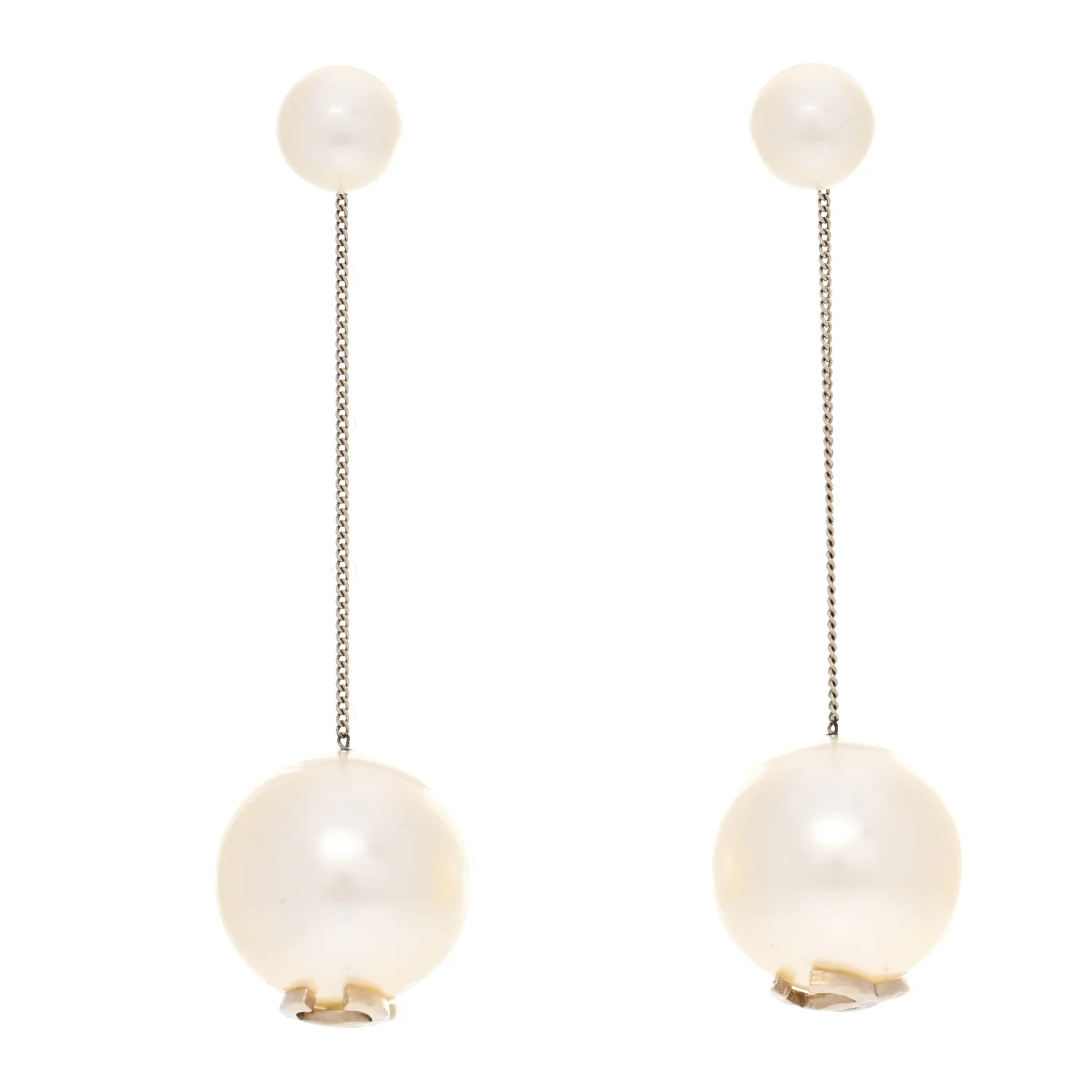 Pearl CC Drop Earrings Gold