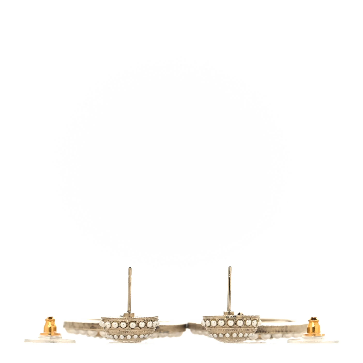 Pearl CC Drop Earrings Light Gold - Image 7
