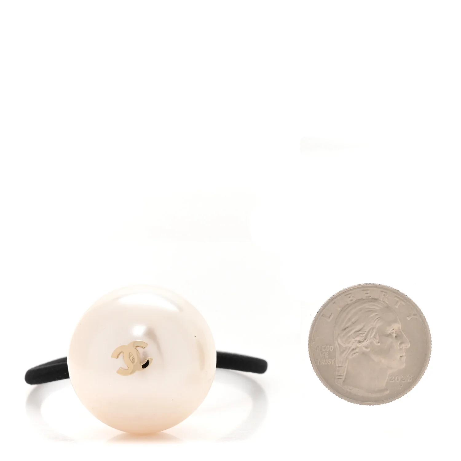 Pearl CC Hair Tie Black White - Image 2