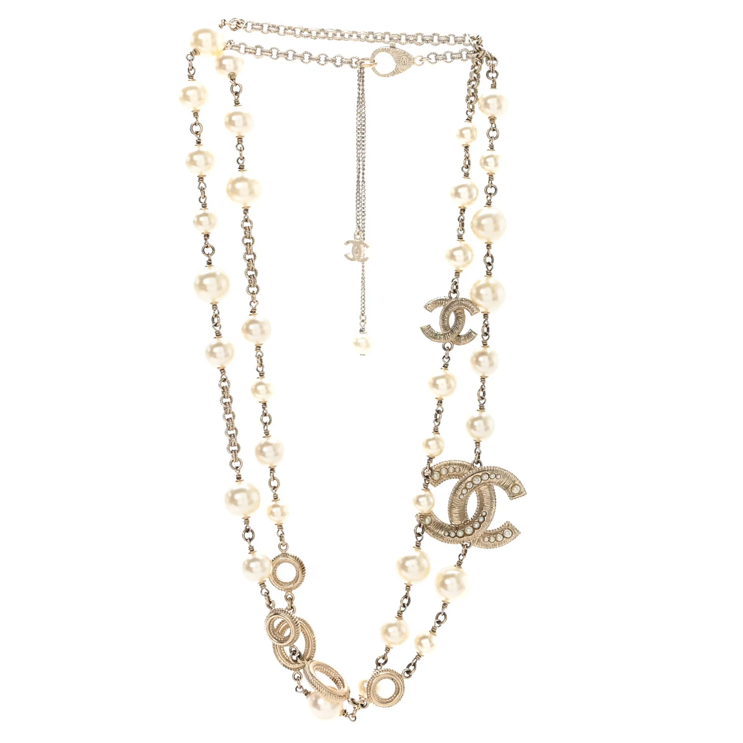 Pearl CC Necklace Light Gold - Image 3