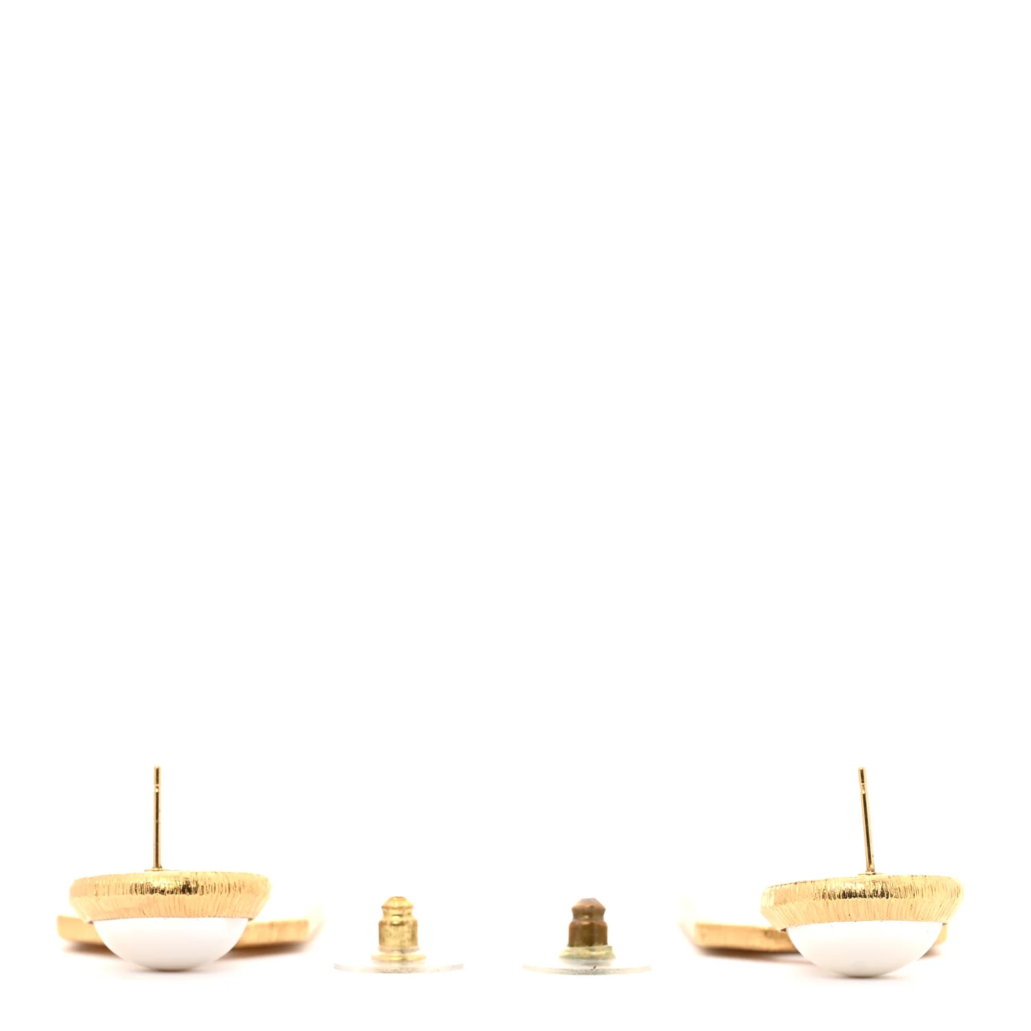 Pearl CC Tags Drop Earrings Gold - Image 3