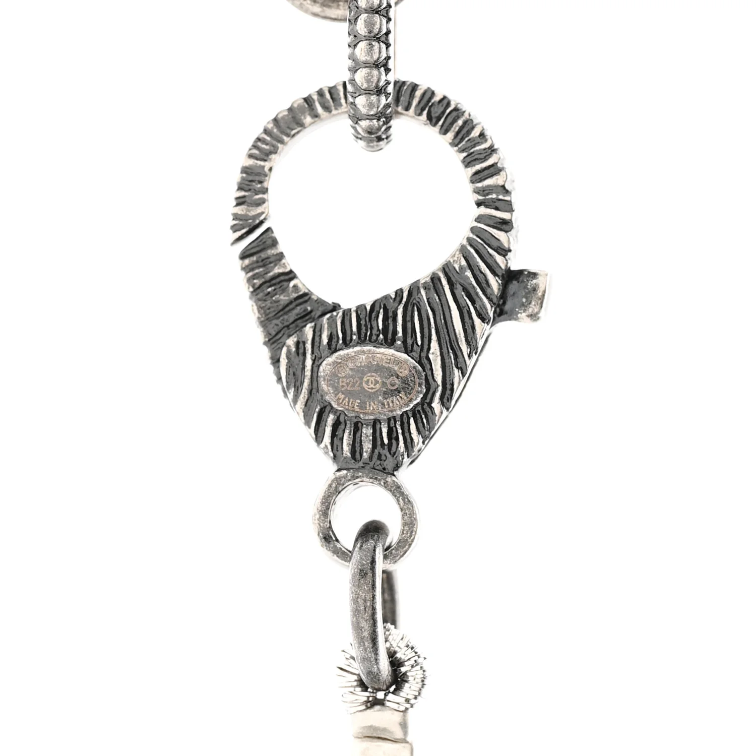 Pearl Crystal CC Camellia Necklace Ruthenium Black - Image 5