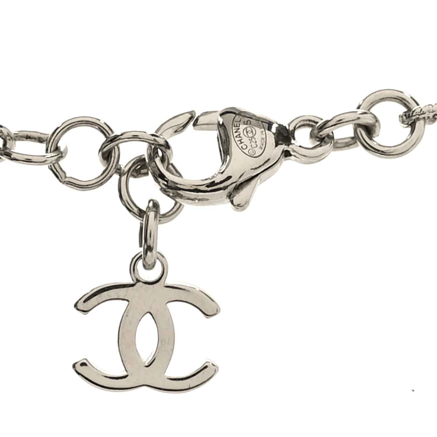 Pearl Crystal CC Star Bird Necklace Silver Pearly White - Image 4