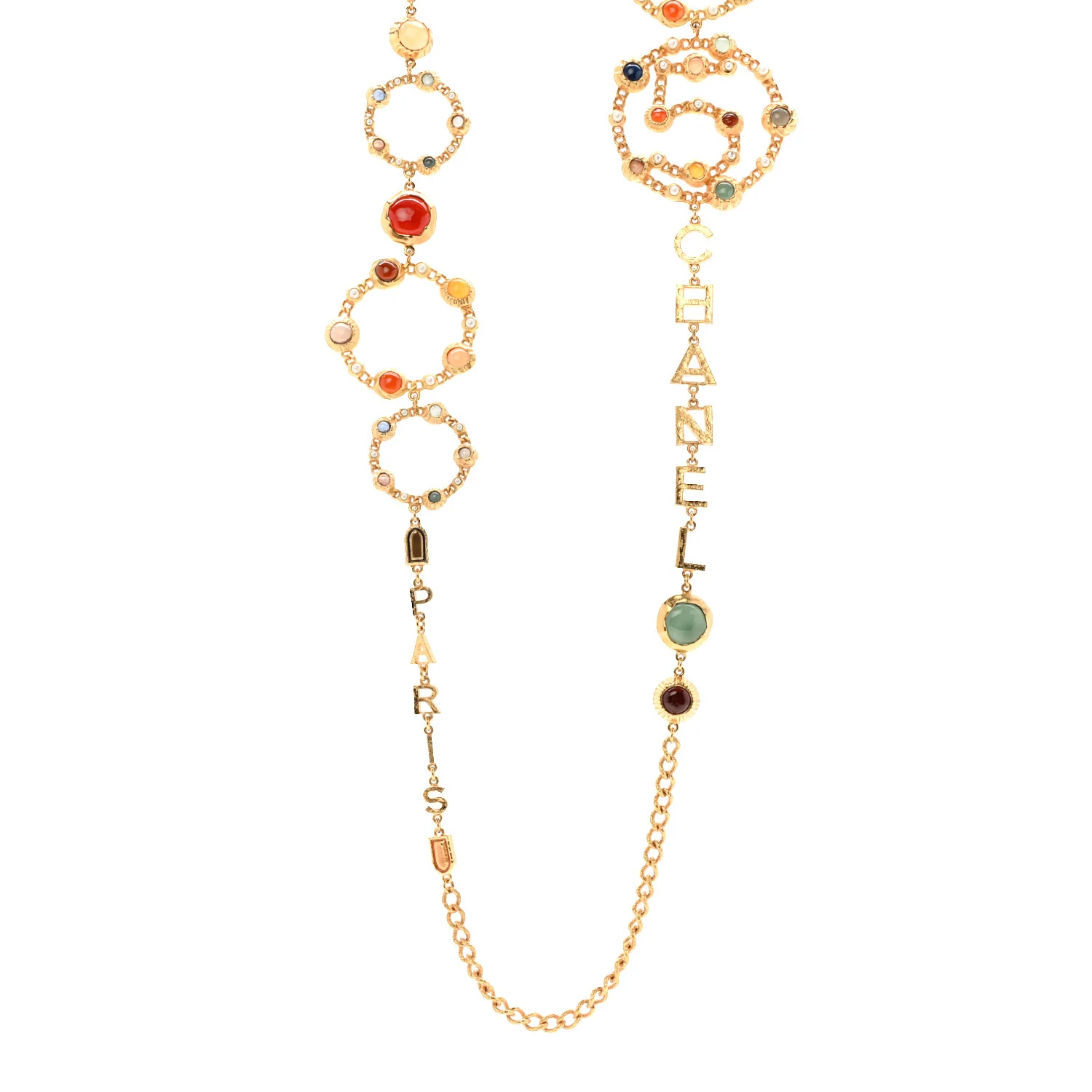 Pearl Gripoix Crystal No 5 Medallion Necklace Gold