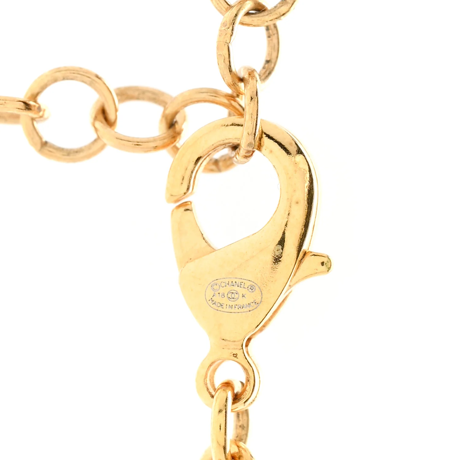 Pearl Gripoix Crystal No 5 Medallion Necklace Gold - Image 5