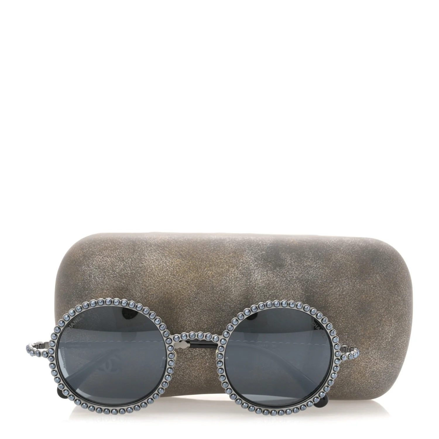 Pearl Round Sunglasses 71138 Grey - Image 8