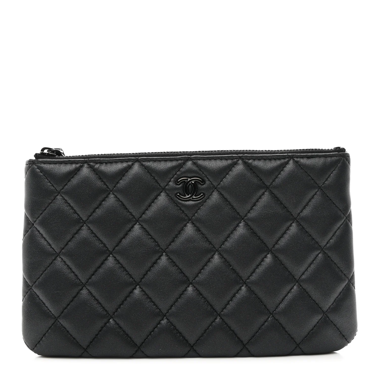 Pearly Lambskin Quilted Cosmetic Case So Black