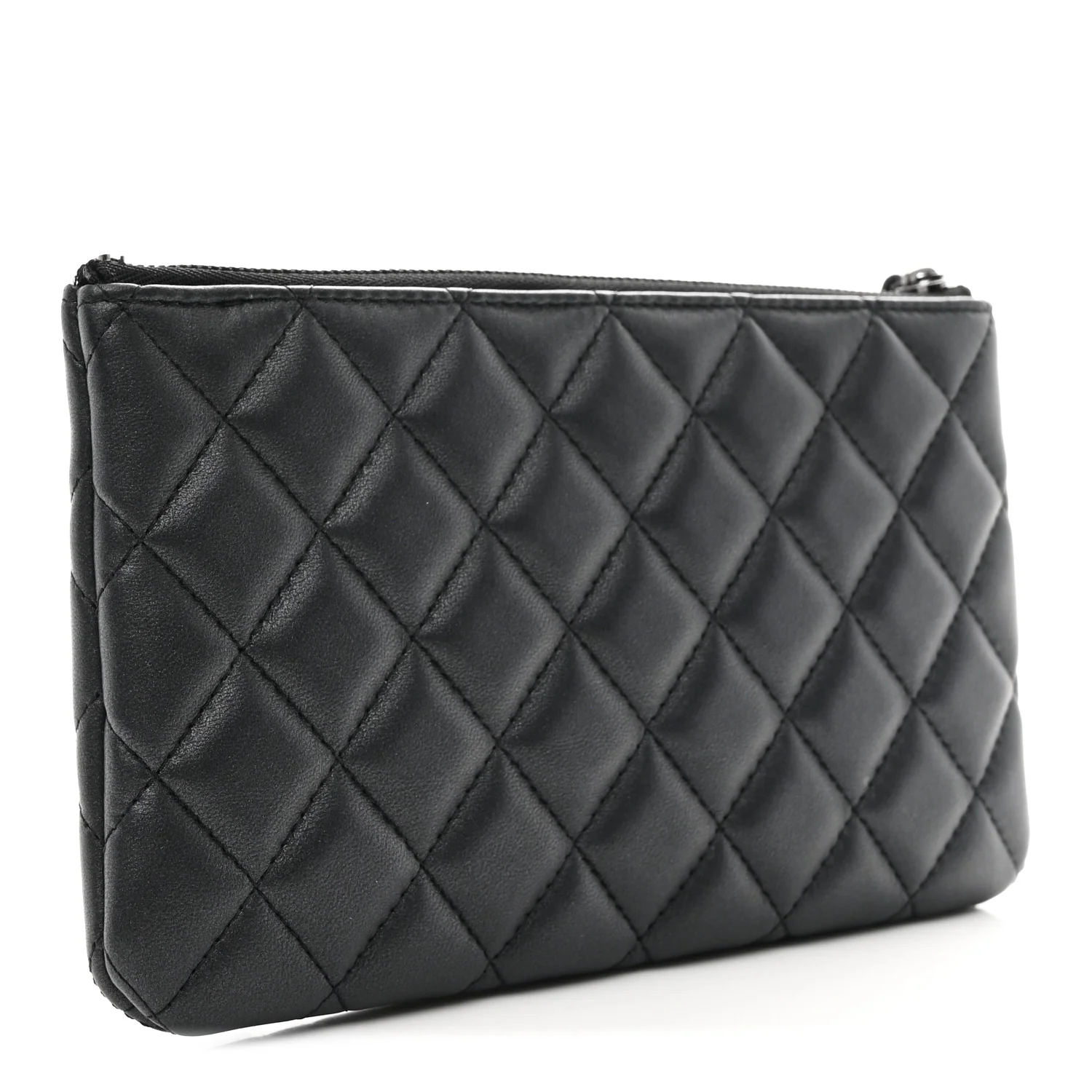 Pearly Lambskin Quilted Cosmetic Case So Black - Image 3