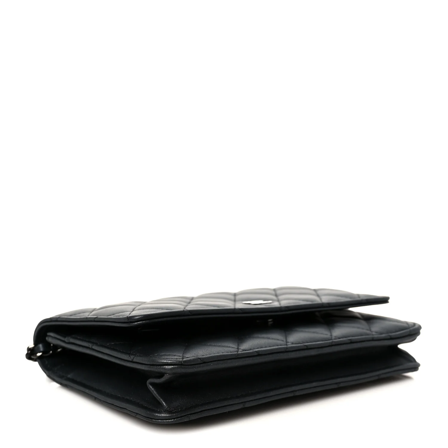 Pearly Lambskin Quilted Wallet On Chain WOC So Black - Image 4
