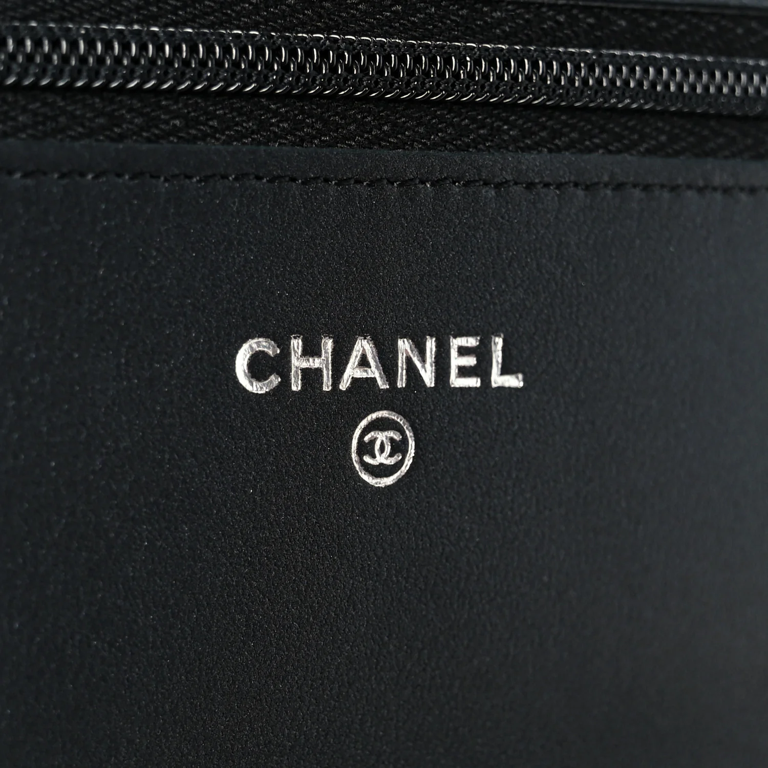 Pearly Lambskin Quilted Wallet On Chain WOC So Black - Image 6