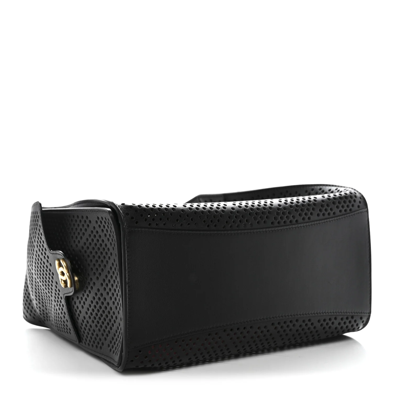 Perforated Calfskin Quilted Small Chanel 25 Handbag Black - Image 4
