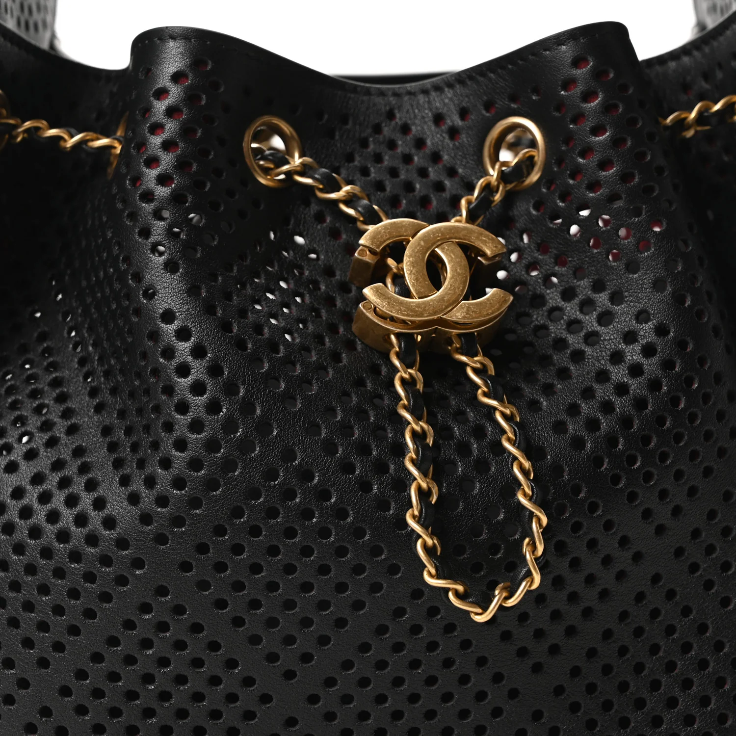 Perforated Calfskin Small Chanel 25 Handbag Black - Image 8