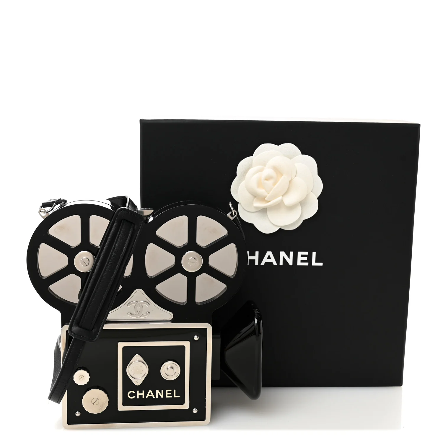 Plexiglass Crystal Buonasera Film Projector Minaudiere Clutch Black - Image 10
