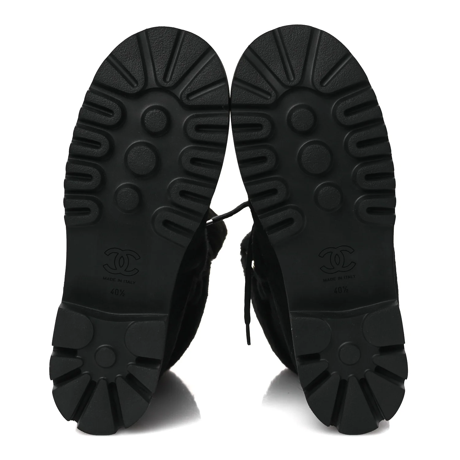 Pony Hair Shearling Chain Ankle Boots 40.5 Black - Image 7