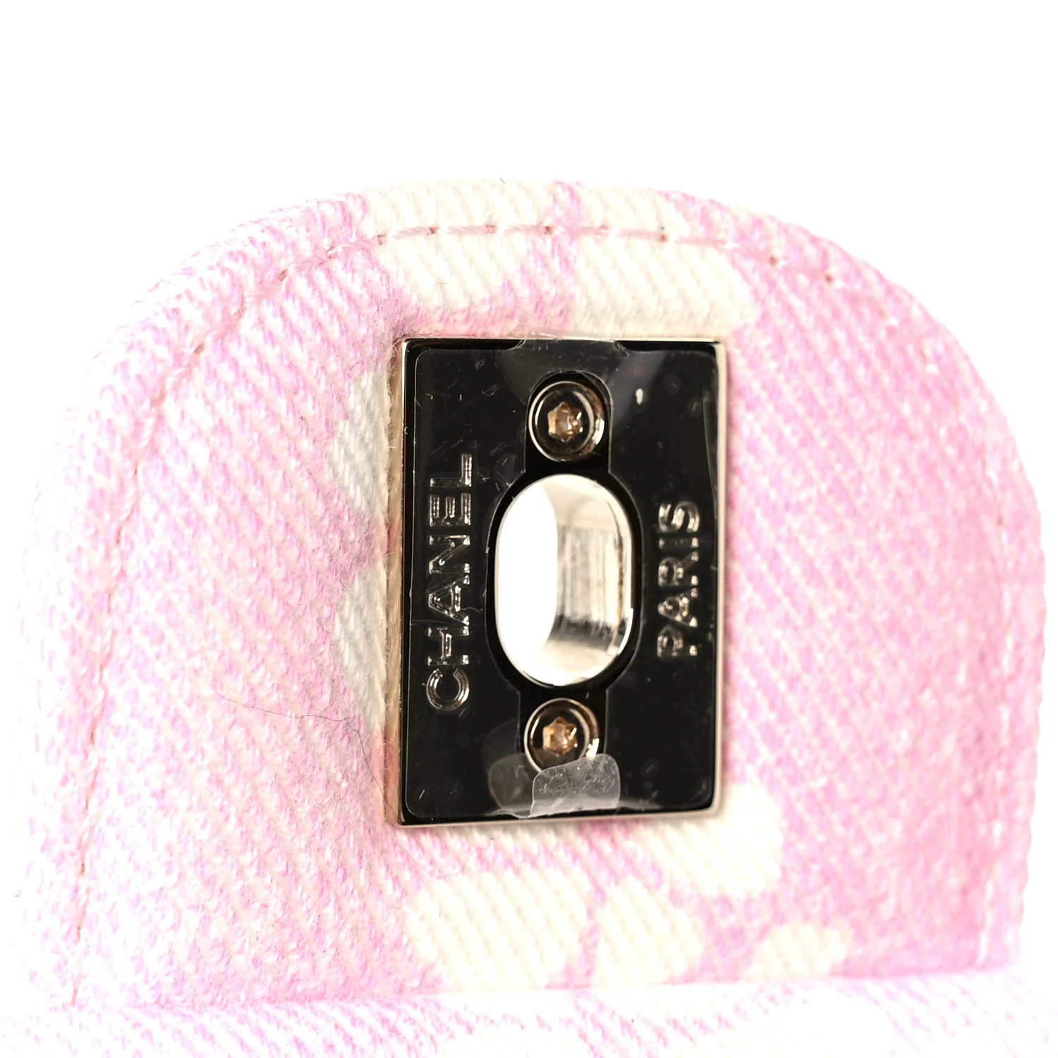Printed Denim Quilted Flap Bag Pink White - Image 7
