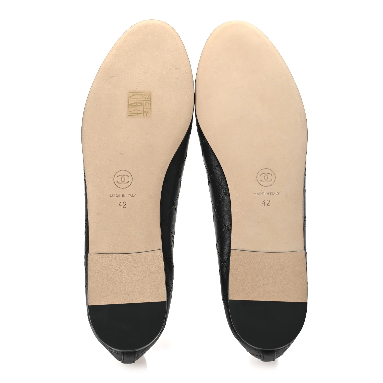 Printed Lambskin Patent Cap Toe Ballerina Flats 42 Black - Image 7