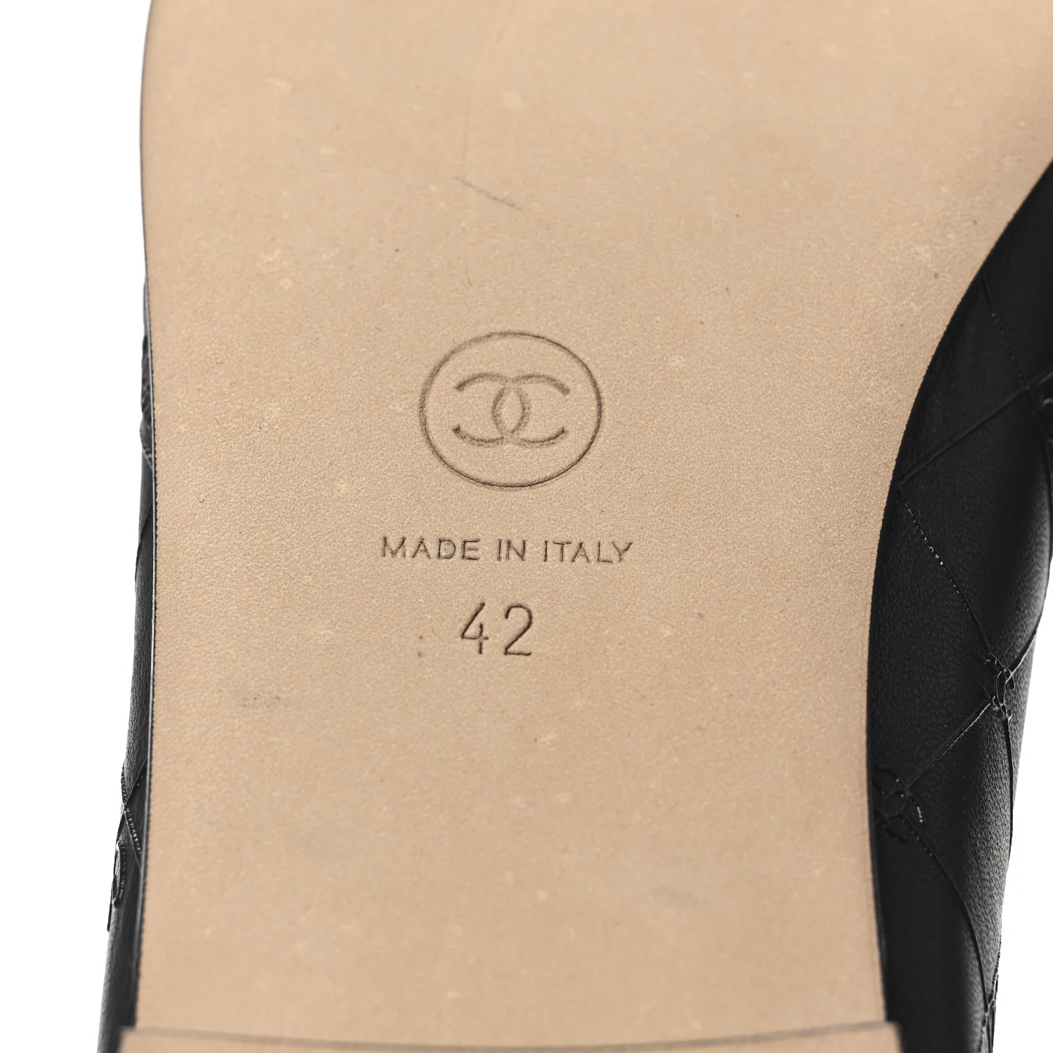 Printed Lambskin Patent Cap Toe Ballerina Flats 42 Black - Image 8