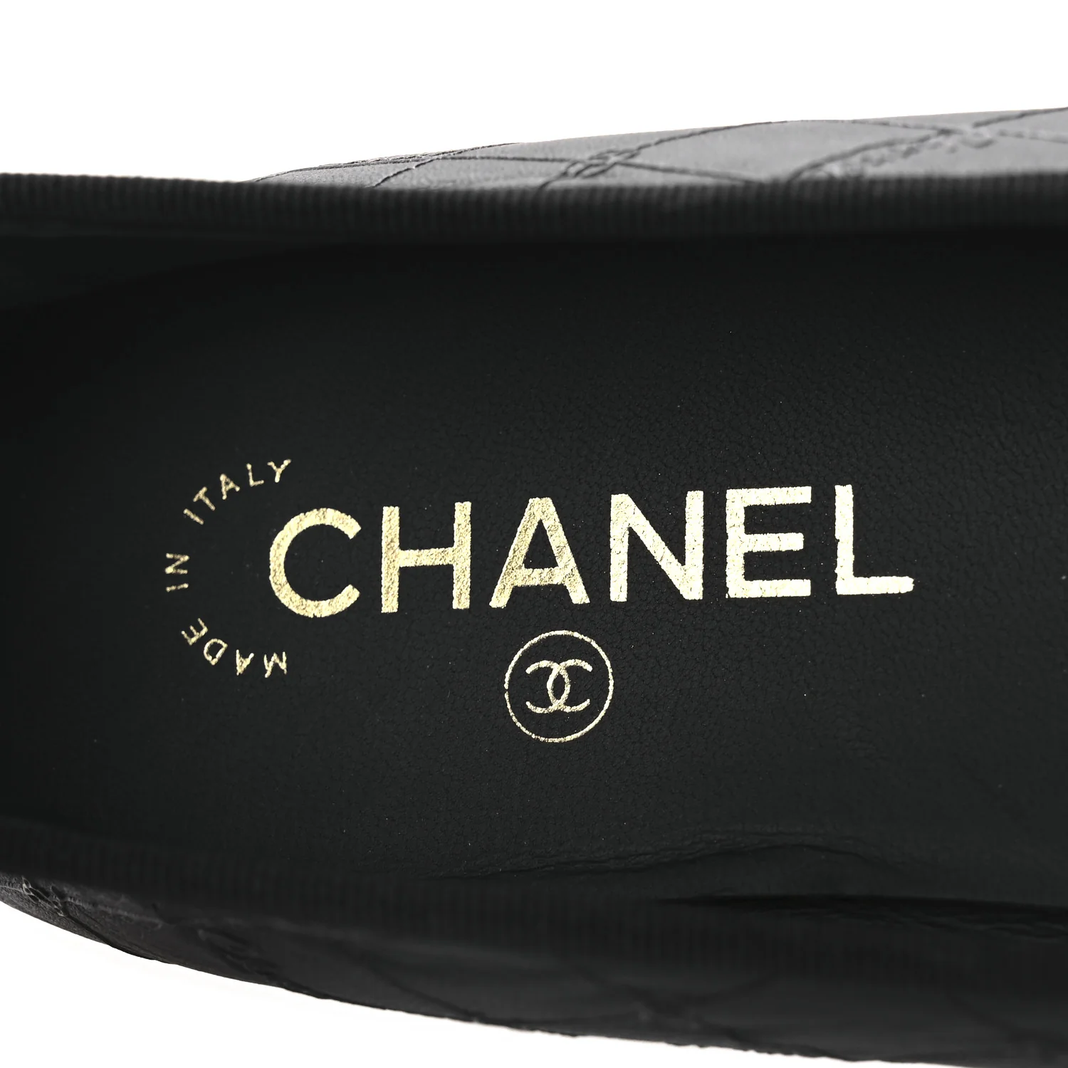 Printed Lambskin Patent Cap Toe Ballerina Flats 42 Black - Image 9