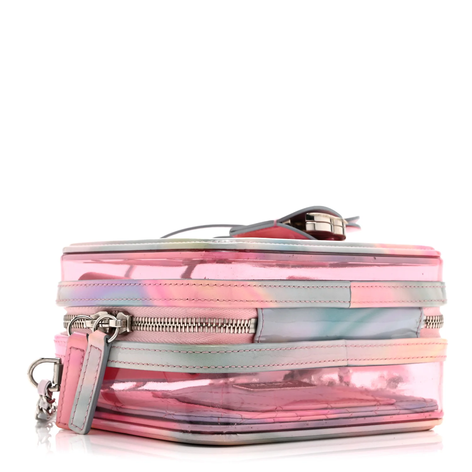 PVC Lambskin Filigree Small CC Filigree Vanity Case Pink Multicolor - Image 4