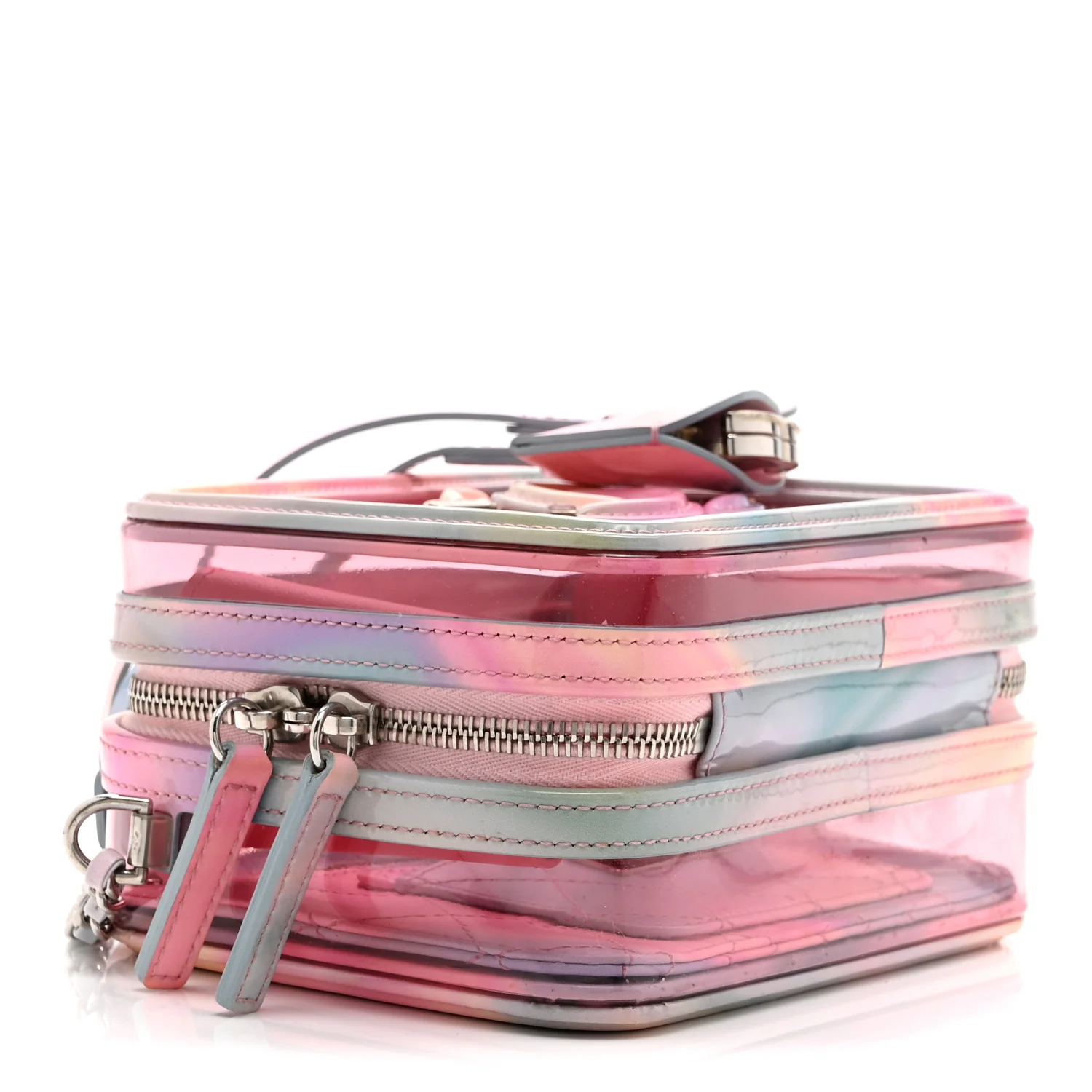 PVC Lambskin Filigree Small CC Filigree Vanity Case Pink Multicolor - Image 9