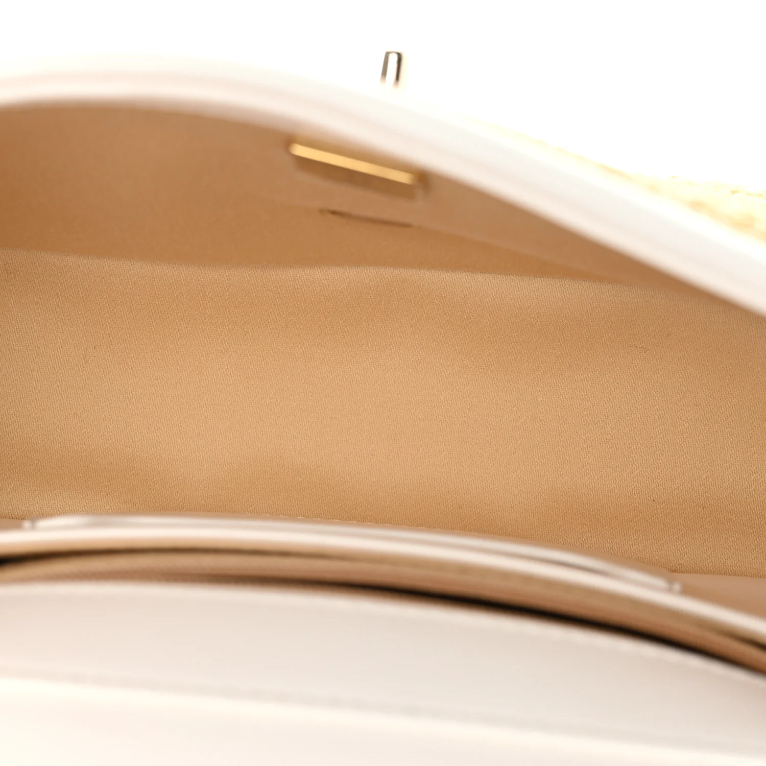 Raffia Lambskin Small Flap Bag Beige White - Image 5