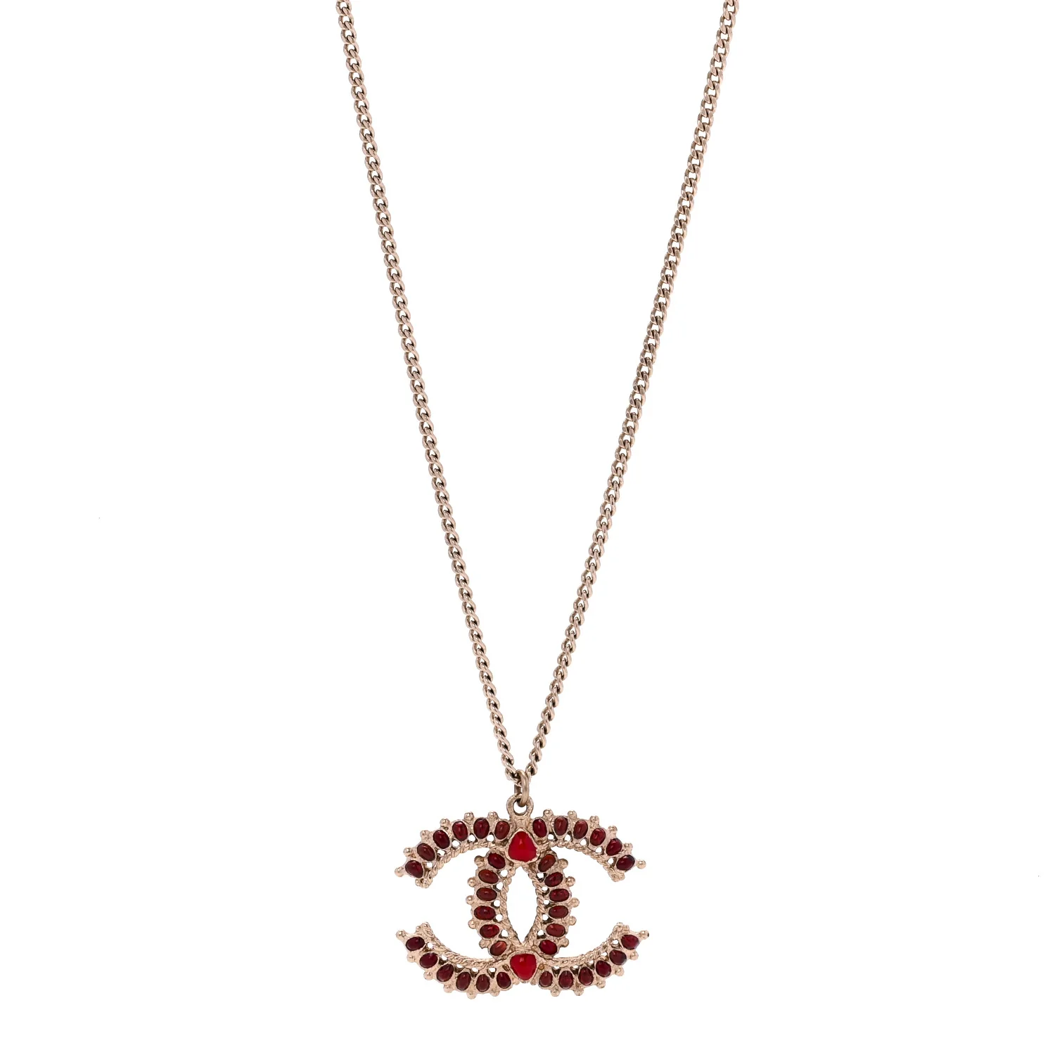 Resin CC Necklace Gold Red Burgundy