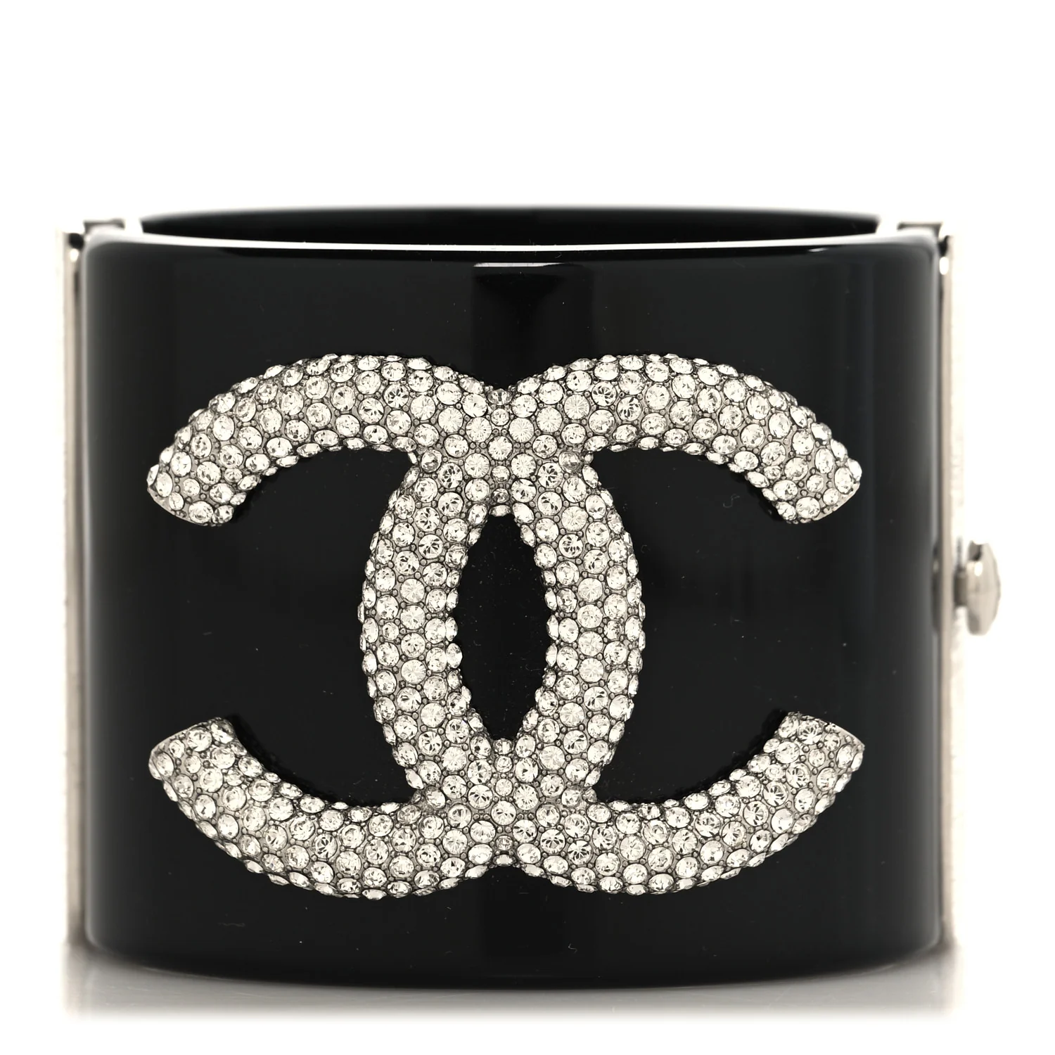 Resin Crystal CC Wide Cuff Black