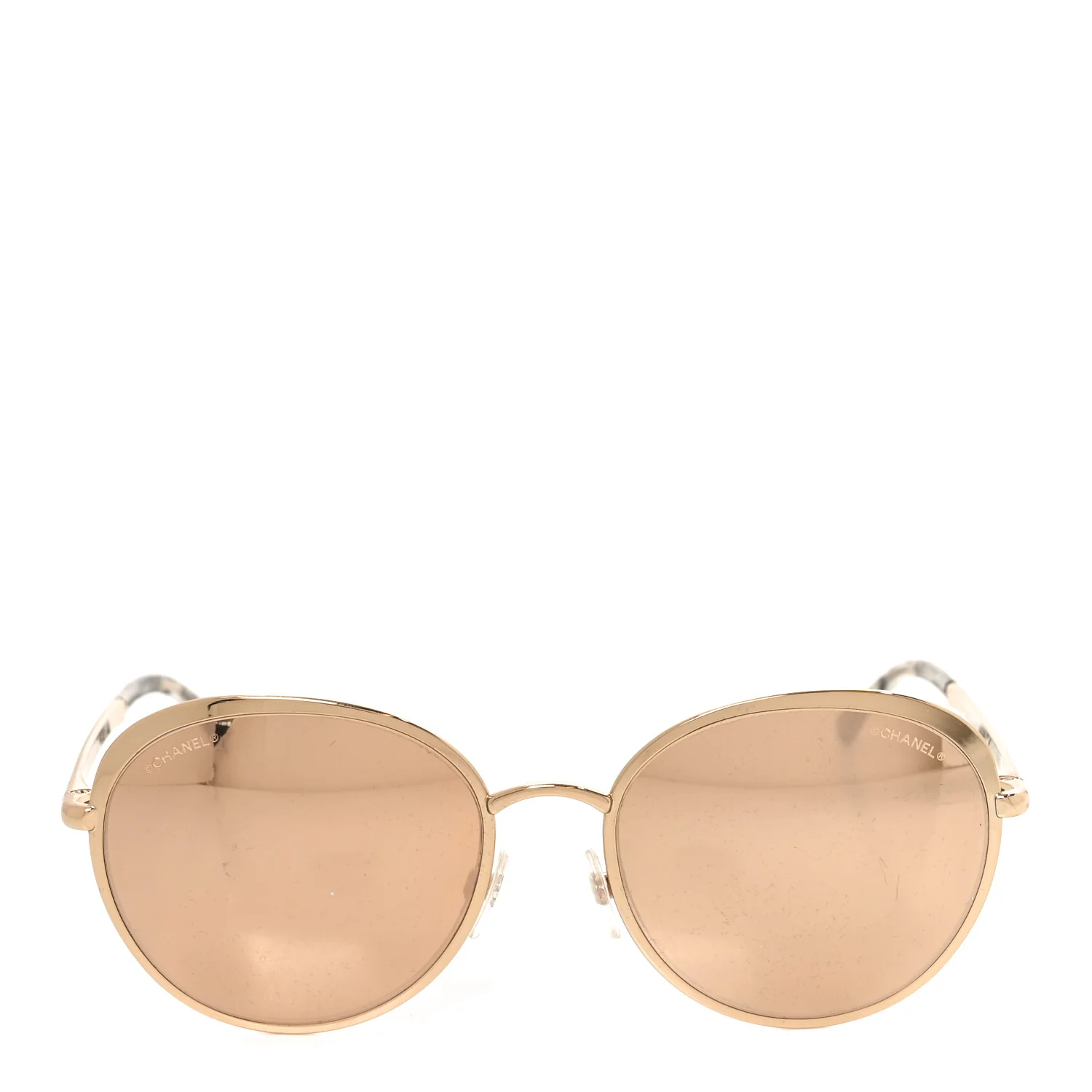 Round Mirror Sunglasses 4206 Gold - Image 2