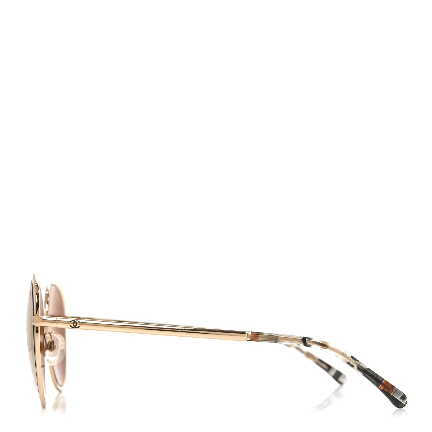 Round Mirror Sunglasses 4206 Gold - Image 3