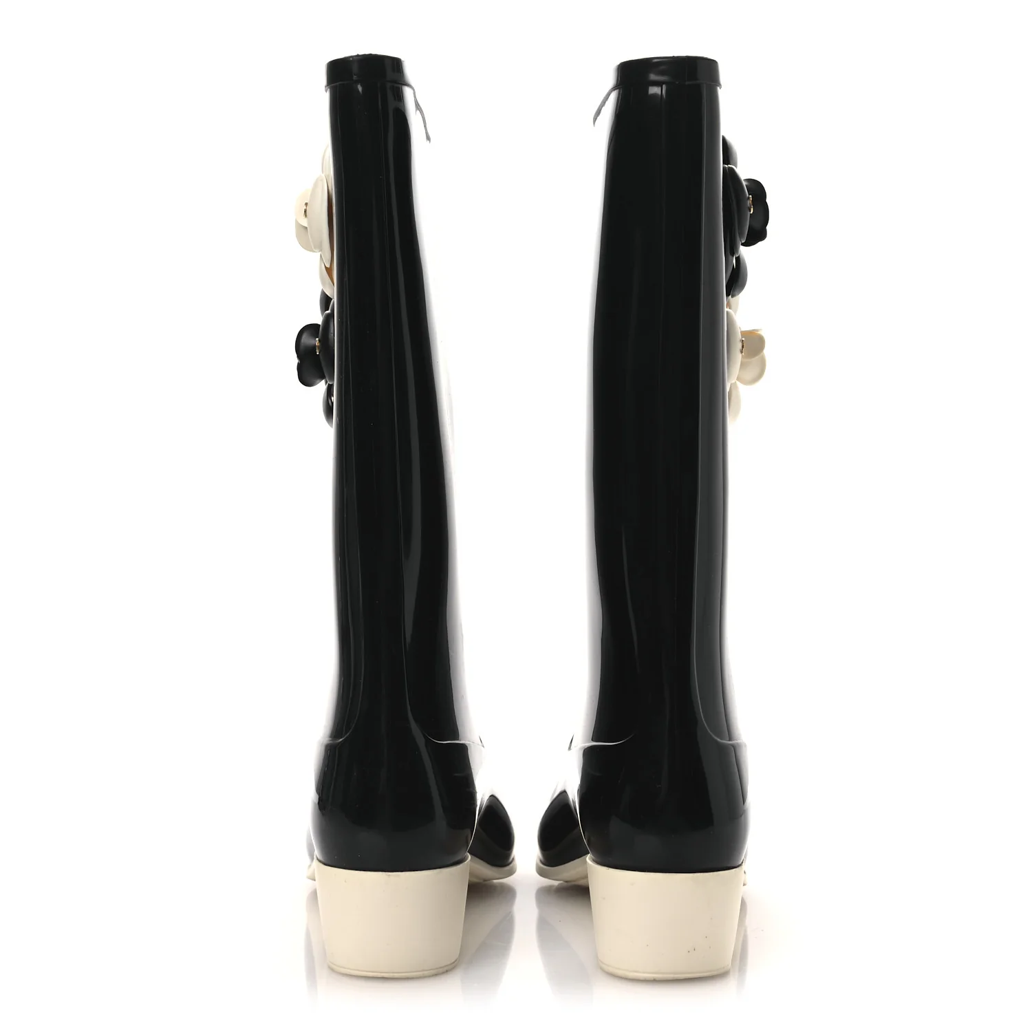 Rubber Camellia Rain Boots 40 Black - Image 6